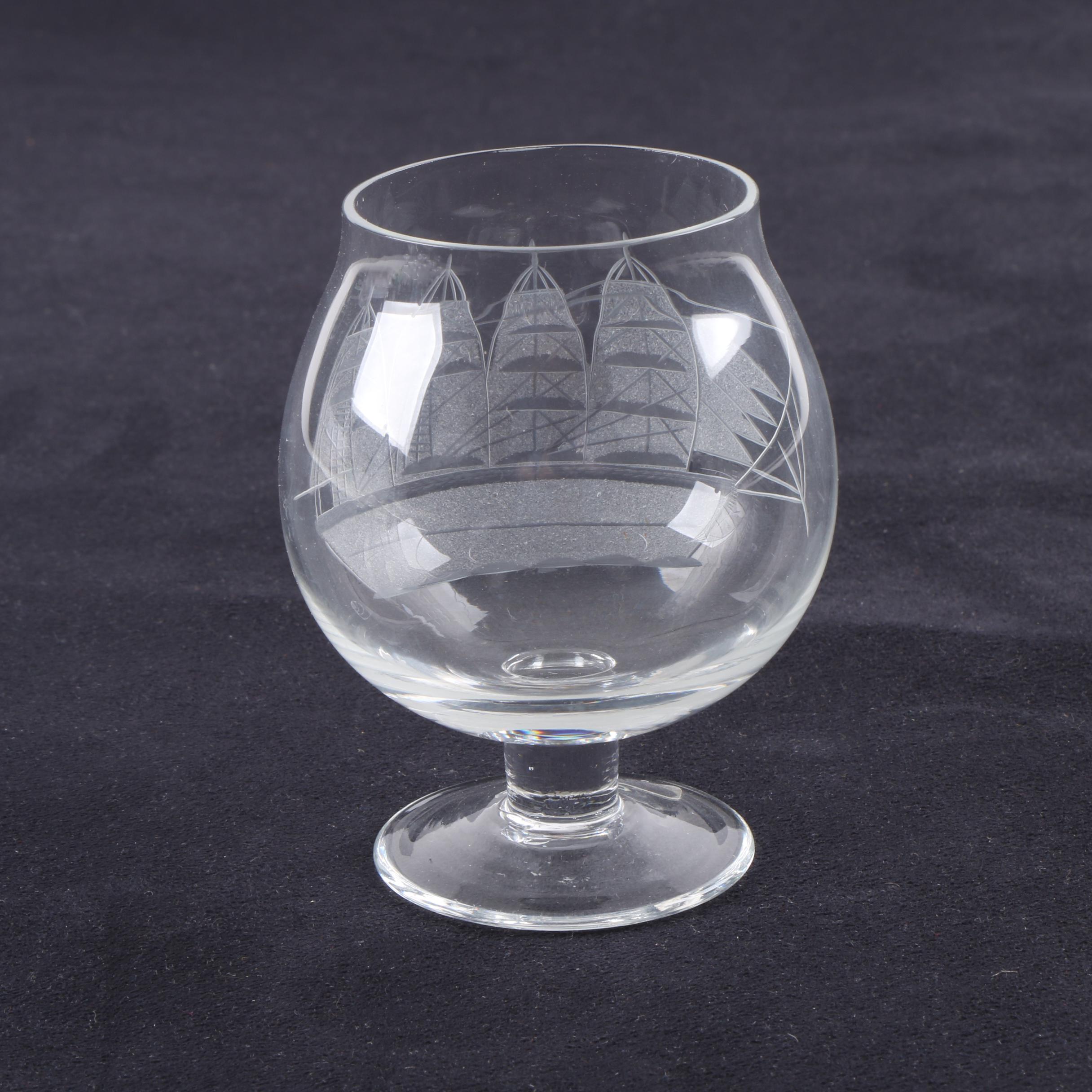 Toscany "Clipper" Etched Glass Decanter and Stemware