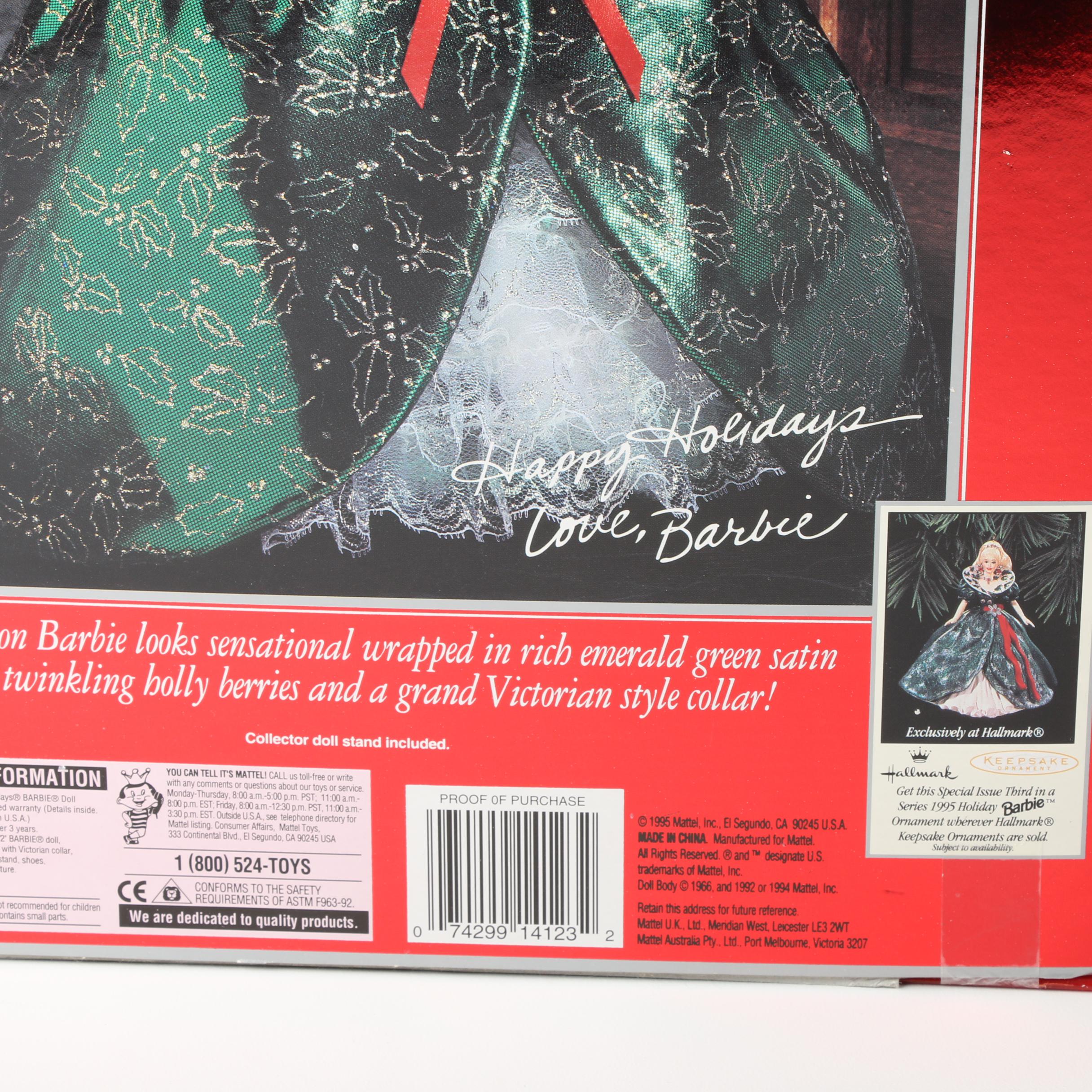 Nine Holiday Themed Barbie Dolls