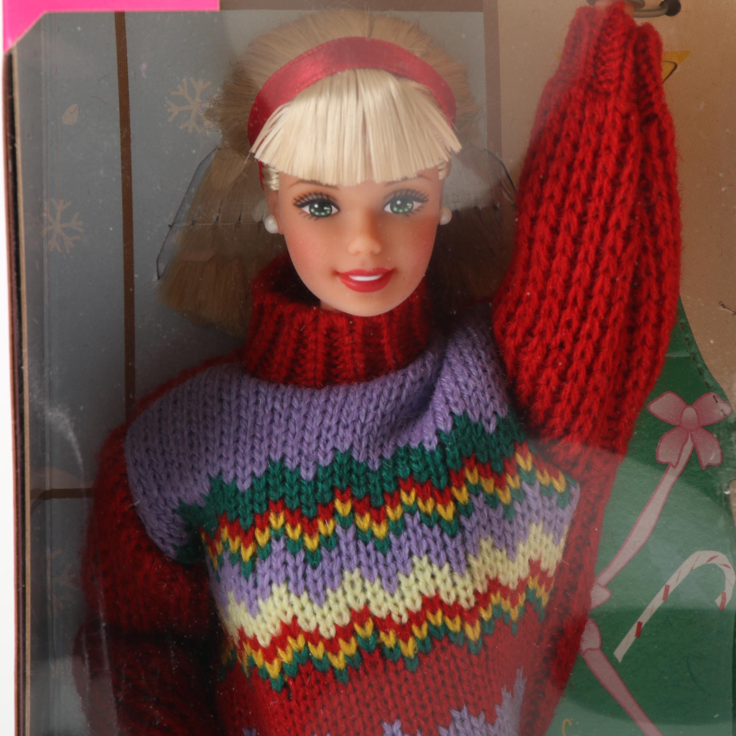 Nine Holiday Themed Barbie Dolls