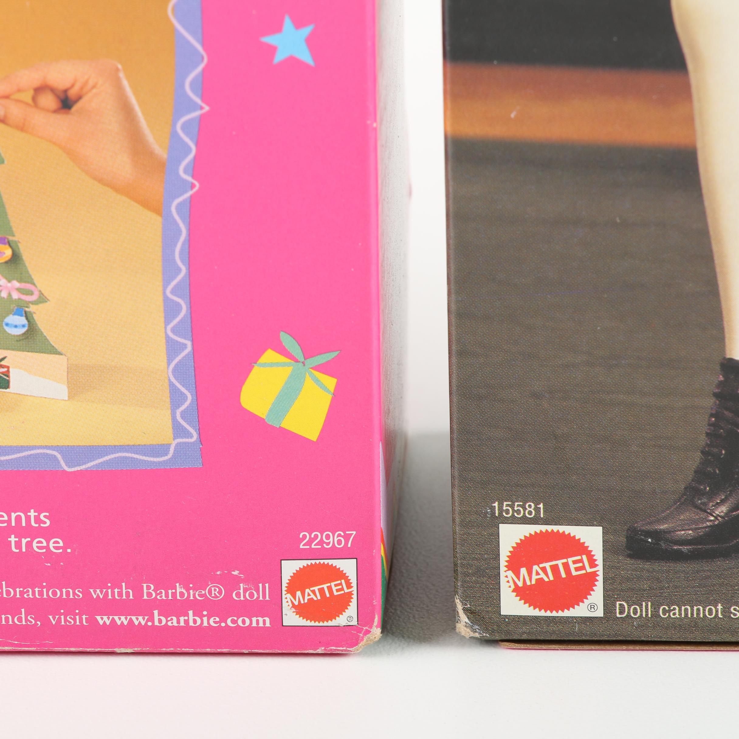 Nine Holiday Themed Barbie Dolls