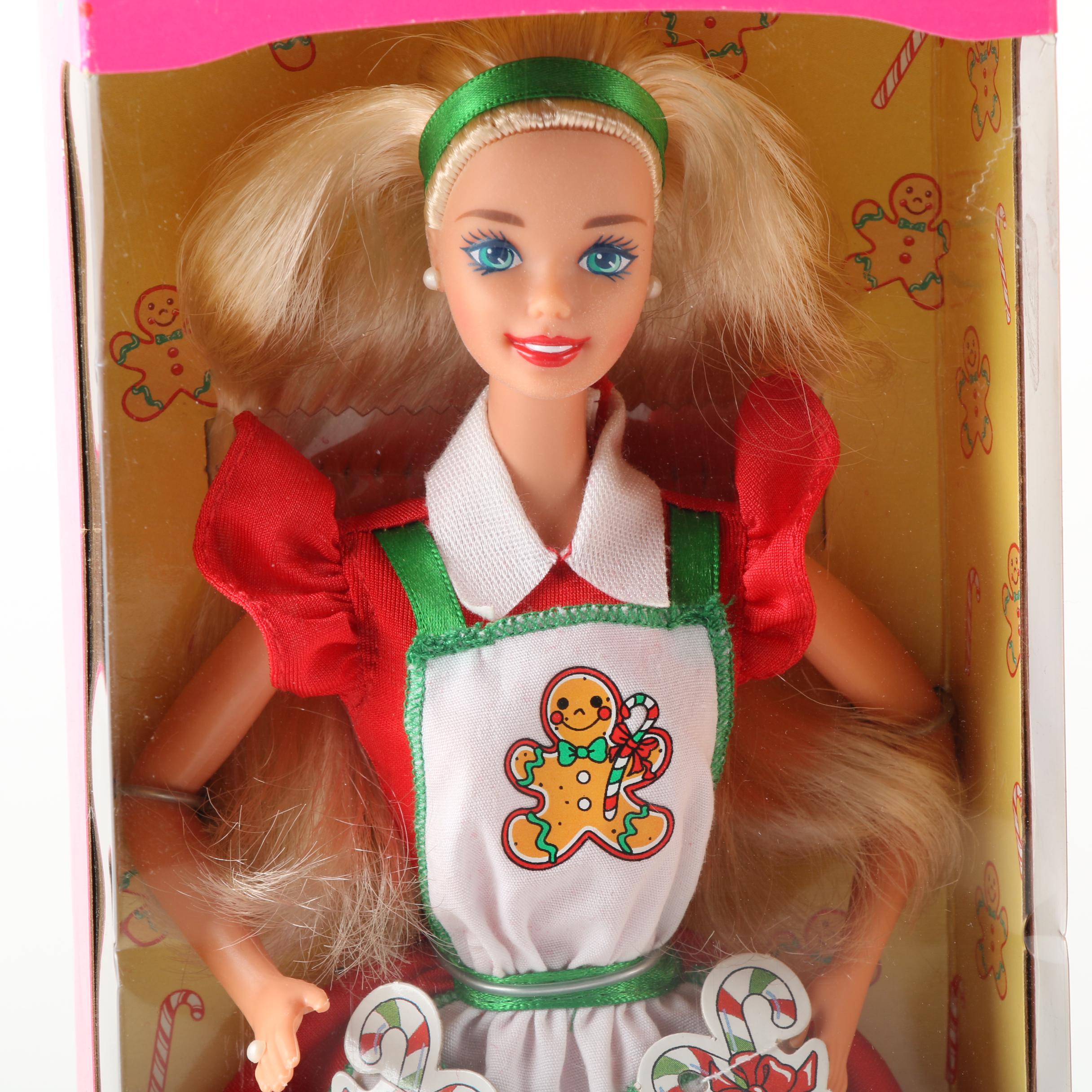 Nine Holiday Themed Barbie Dolls