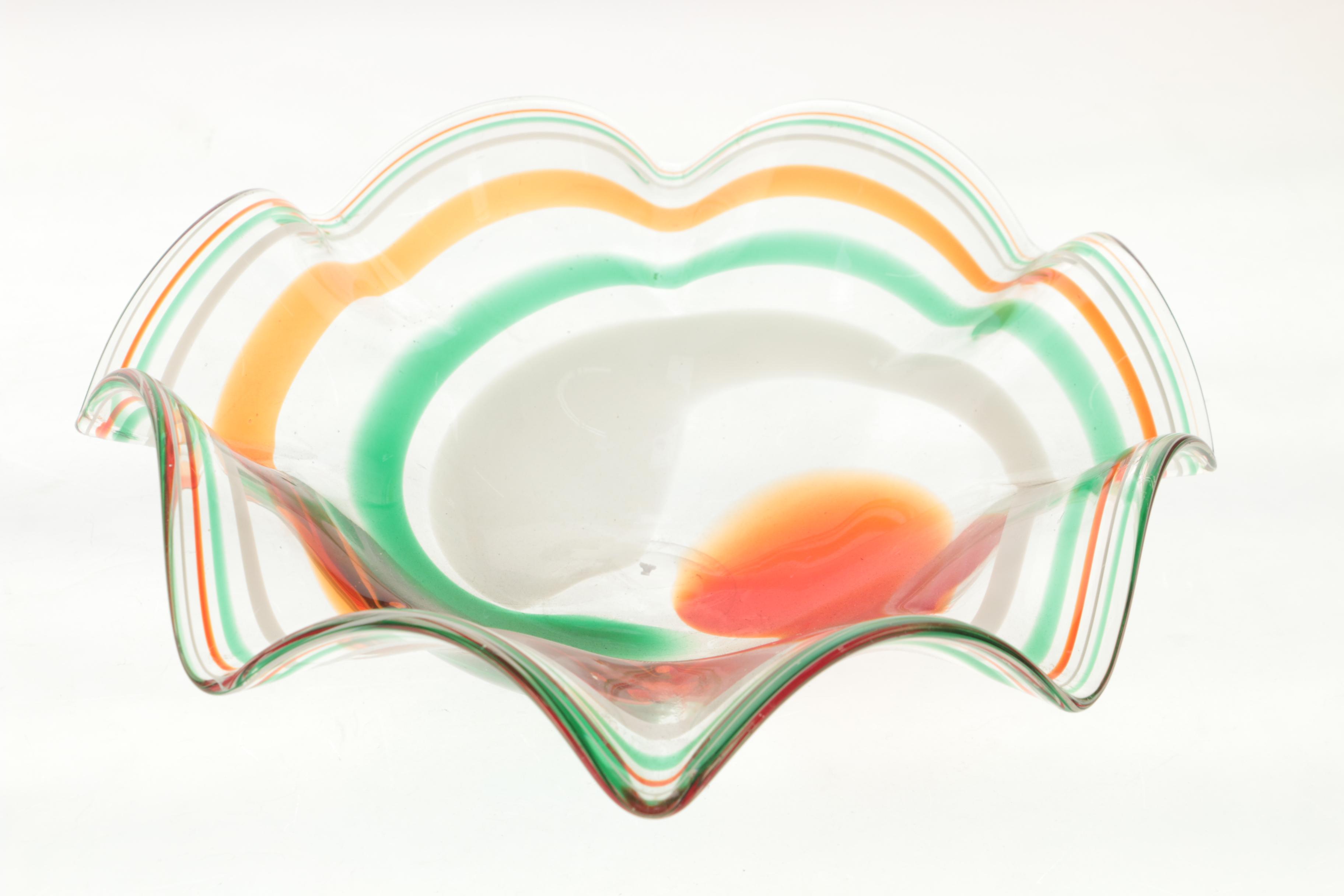 Serveware Including Art Glass and Duncan & Miller "Canterbury Opalescent"