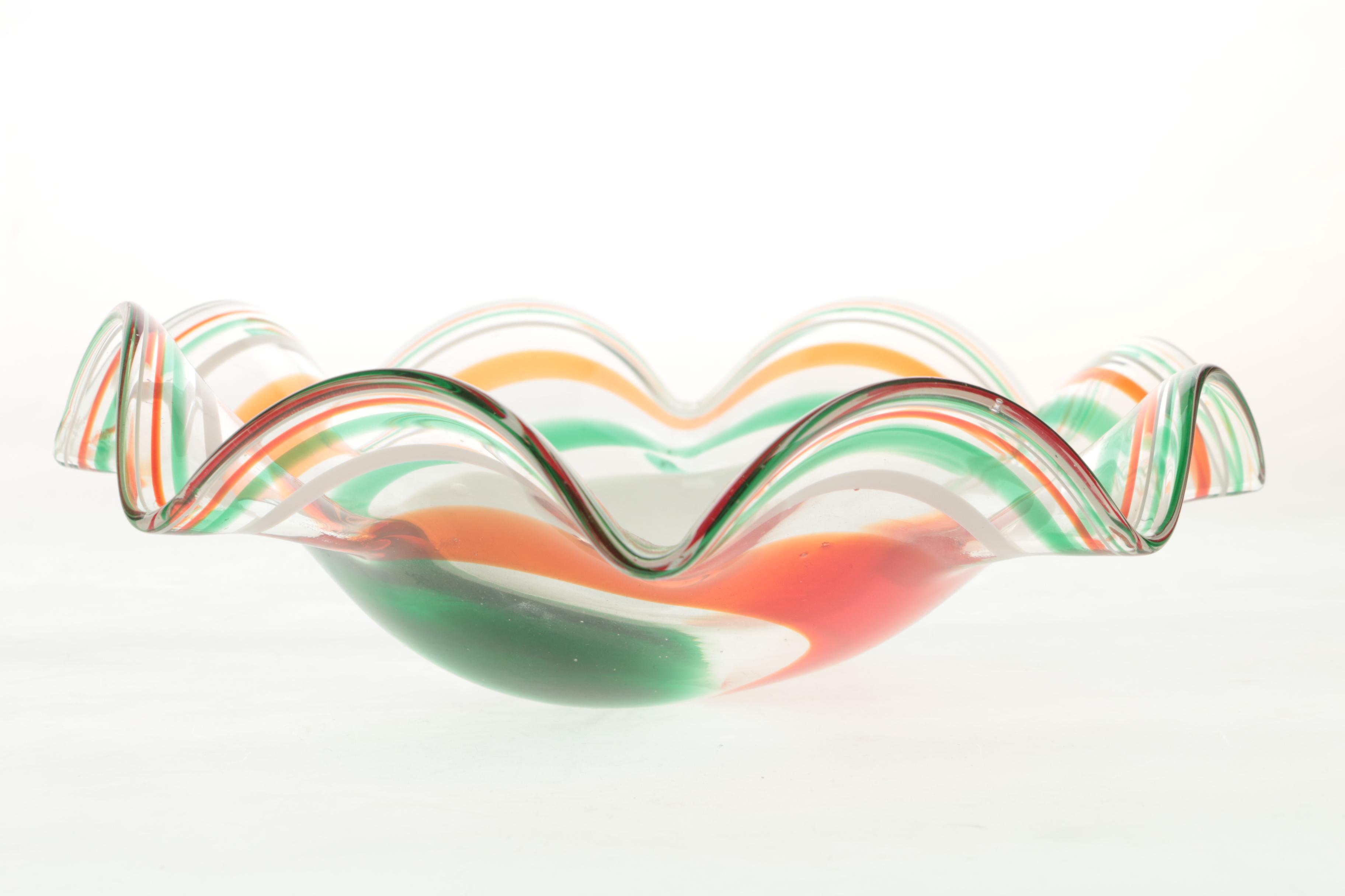 Serveware Including Art Glass and Duncan & Miller "Canterbury Opalescent"