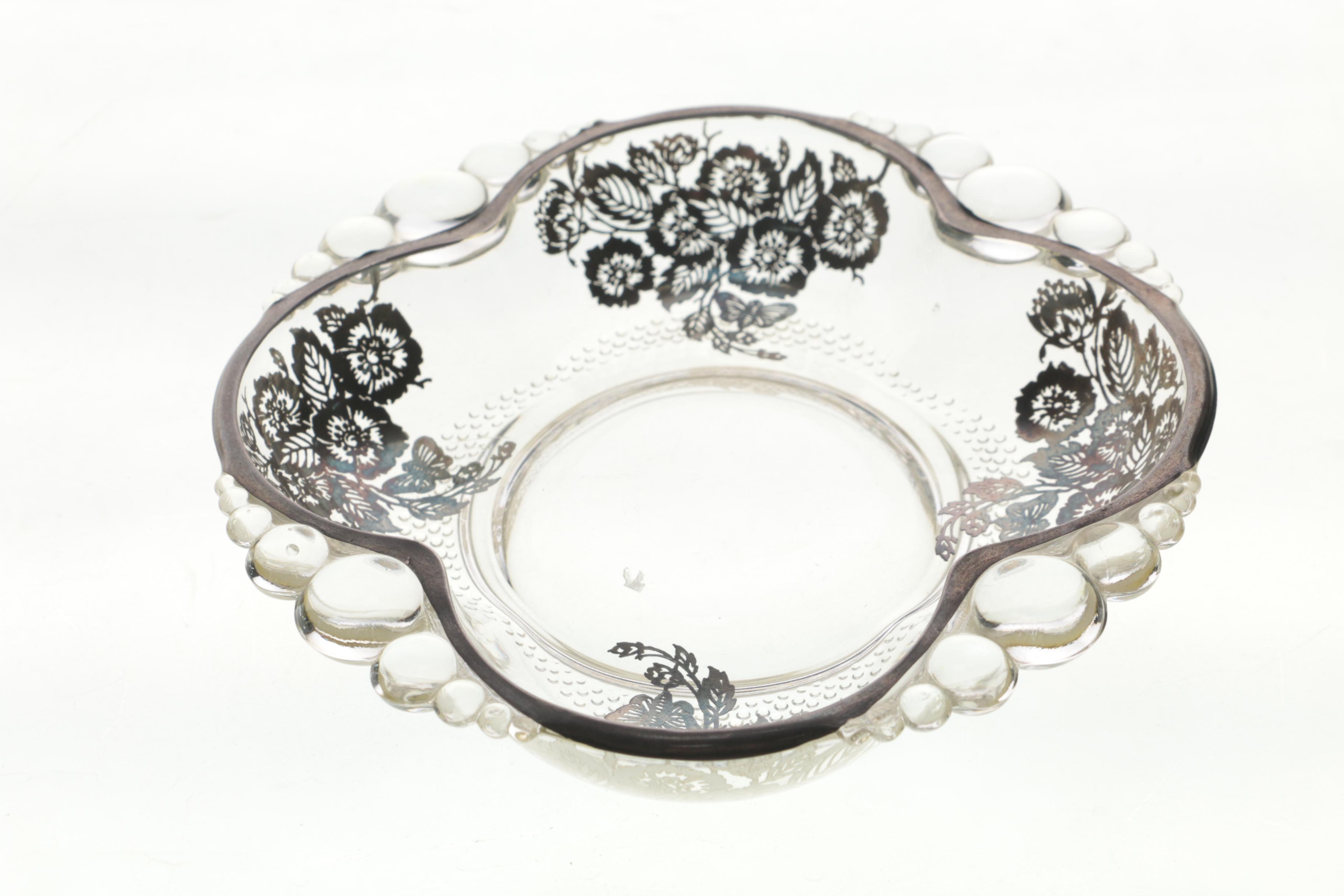 Serveware Including Art Glass and Duncan & Miller "Canterbury Opalescent"