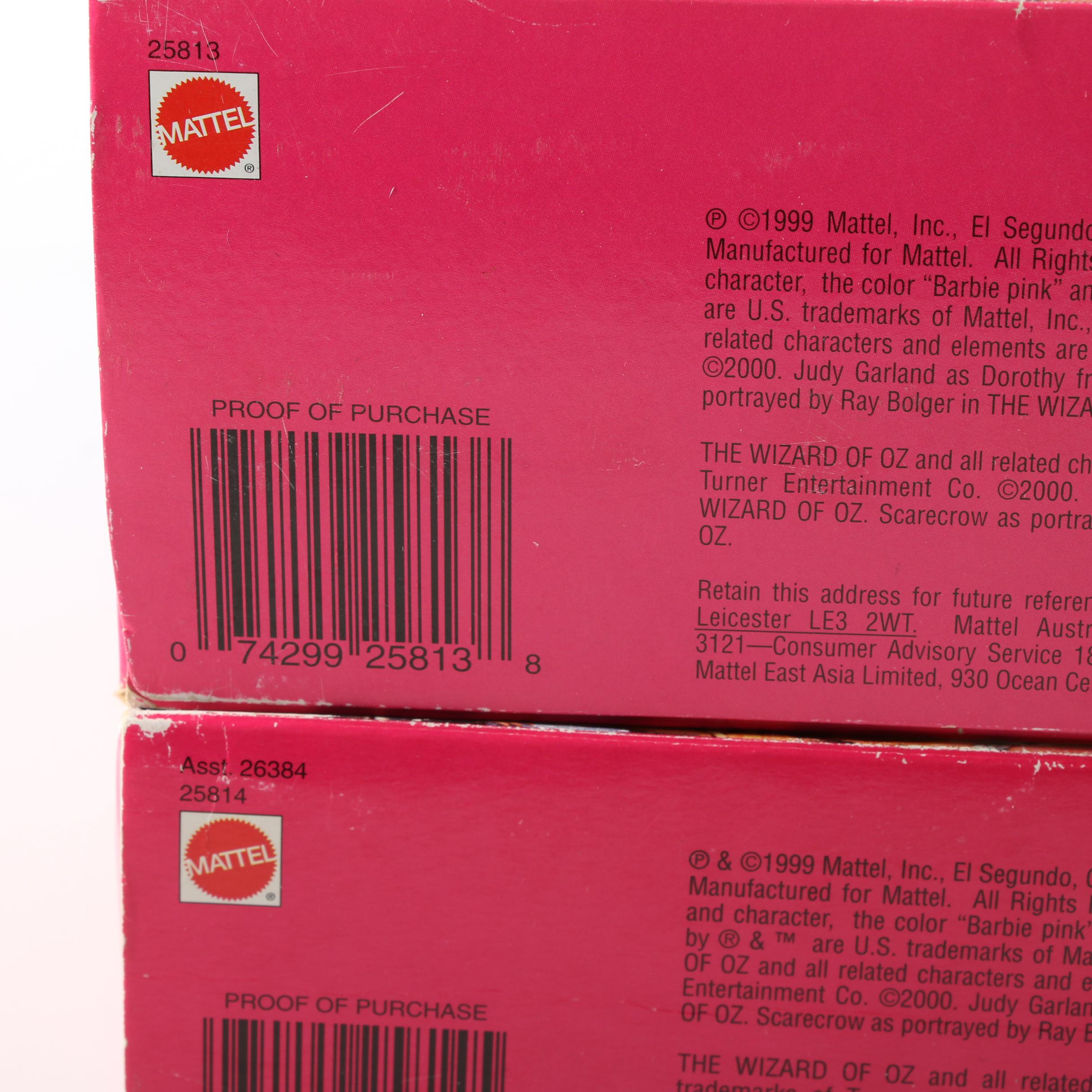 "Wizard of Oz" Themed Barbie Dolls Including Ken "Tin Man"