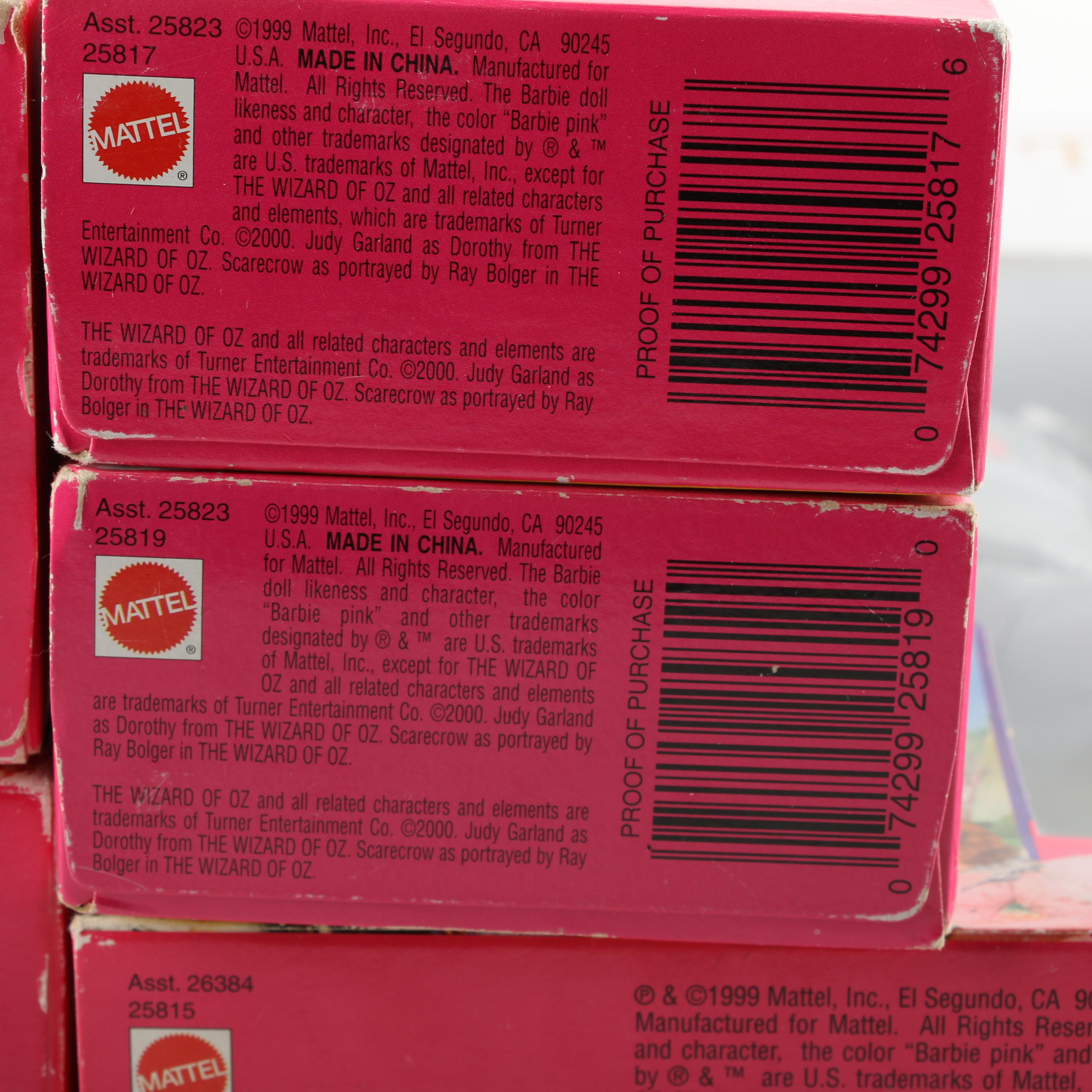 "Wizard of Oz" Themed Barbie Dolls Including Ken "Tin Man"