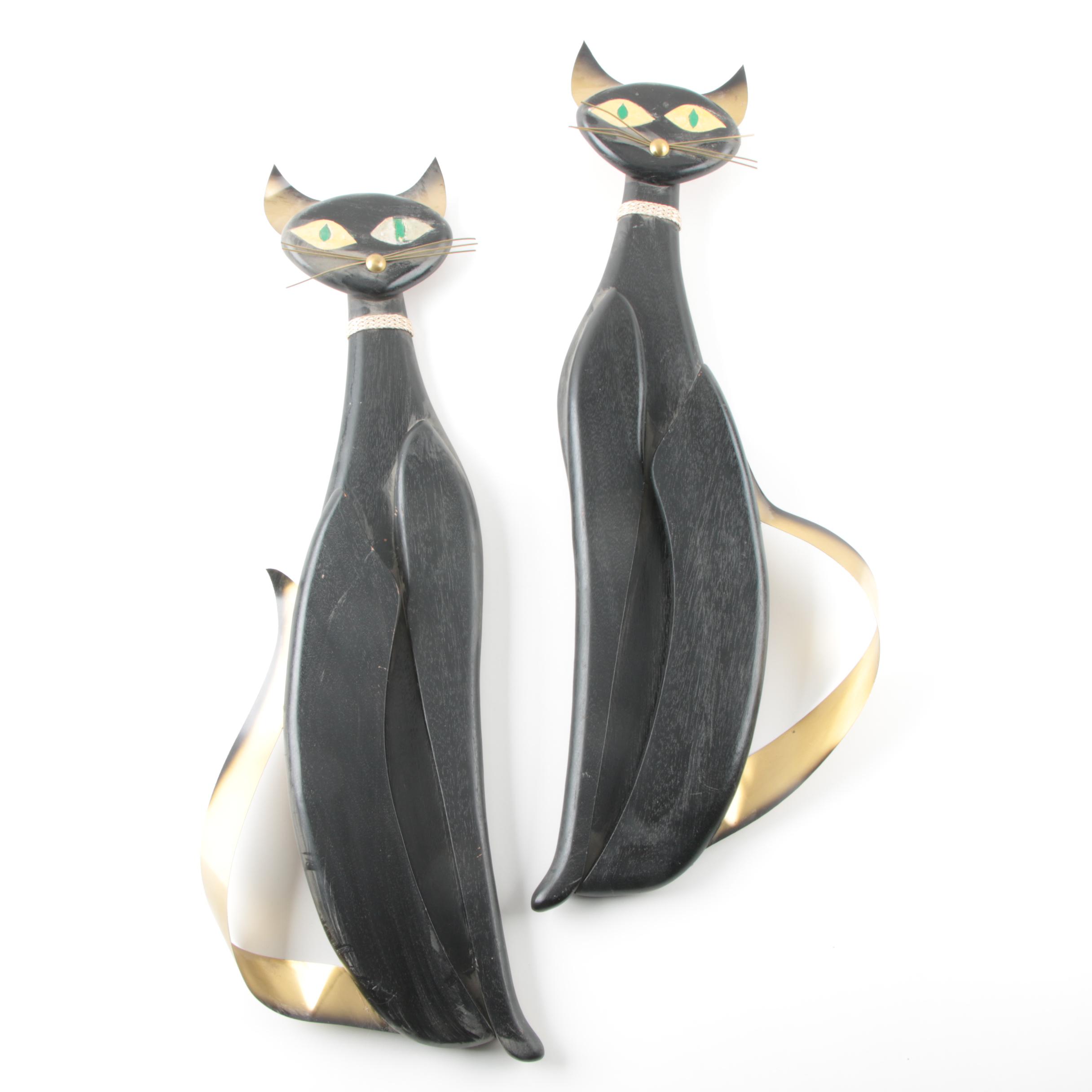 1960's Masketeers Wall Sculptures of Cats