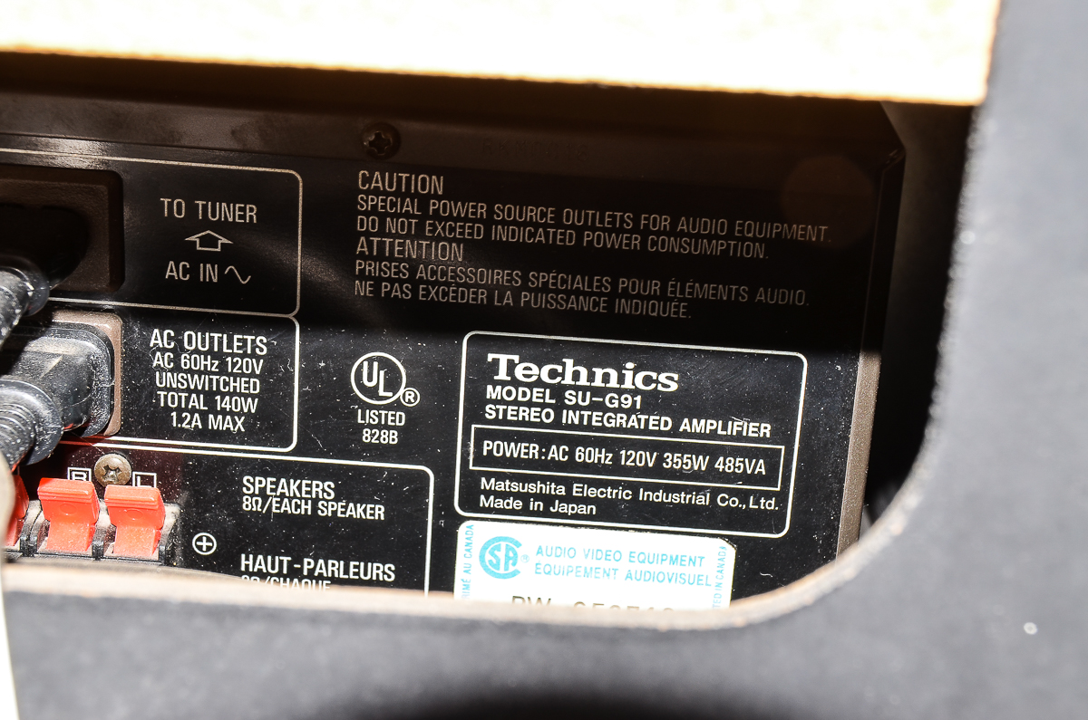 Technics Home Stereo System Equipment with Cabinet