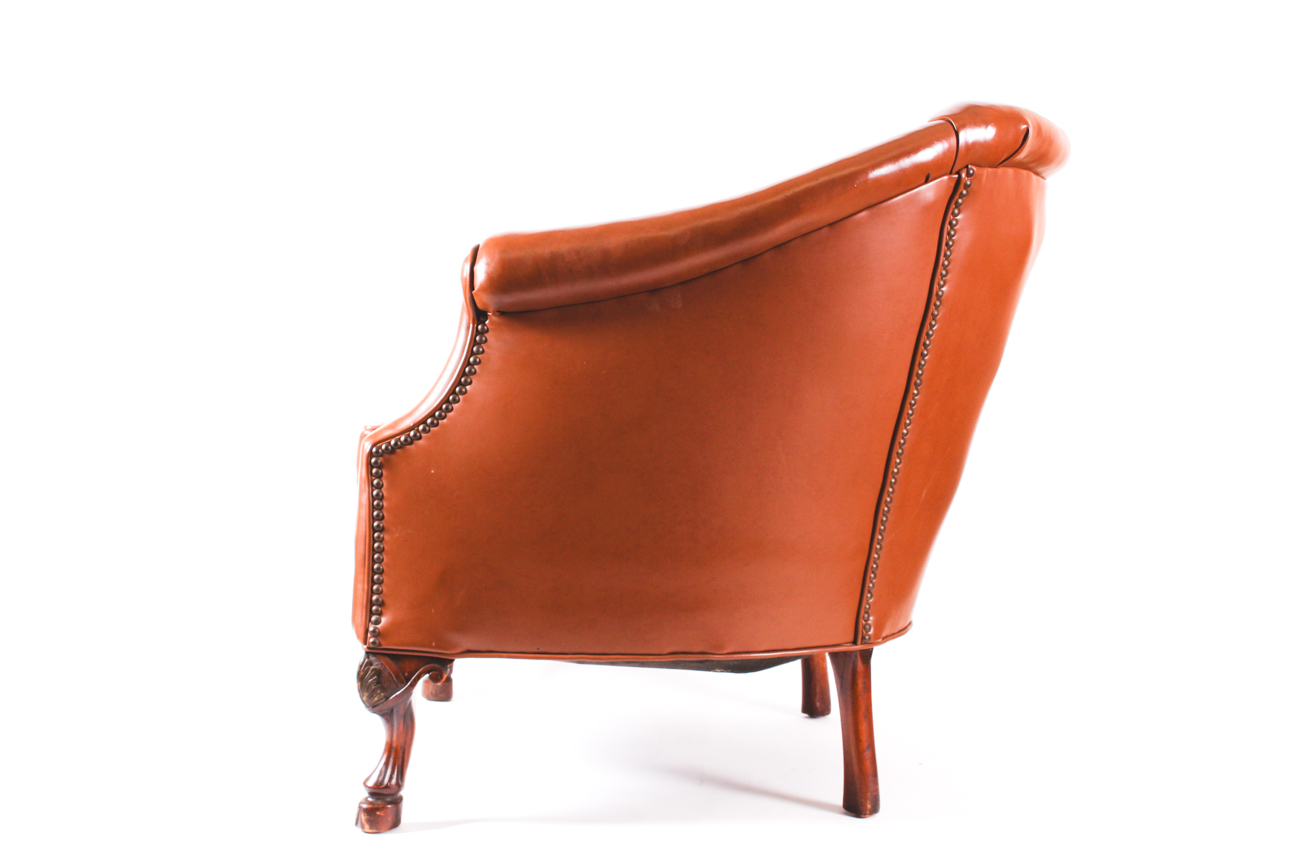 Vintage Brown Barrel Back Club Chair