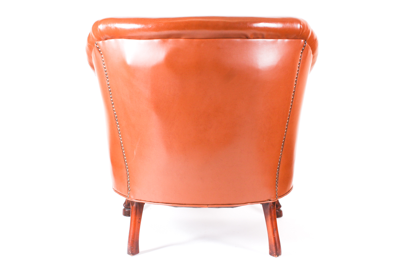 Vintage Brown Barrel Back Club Chair