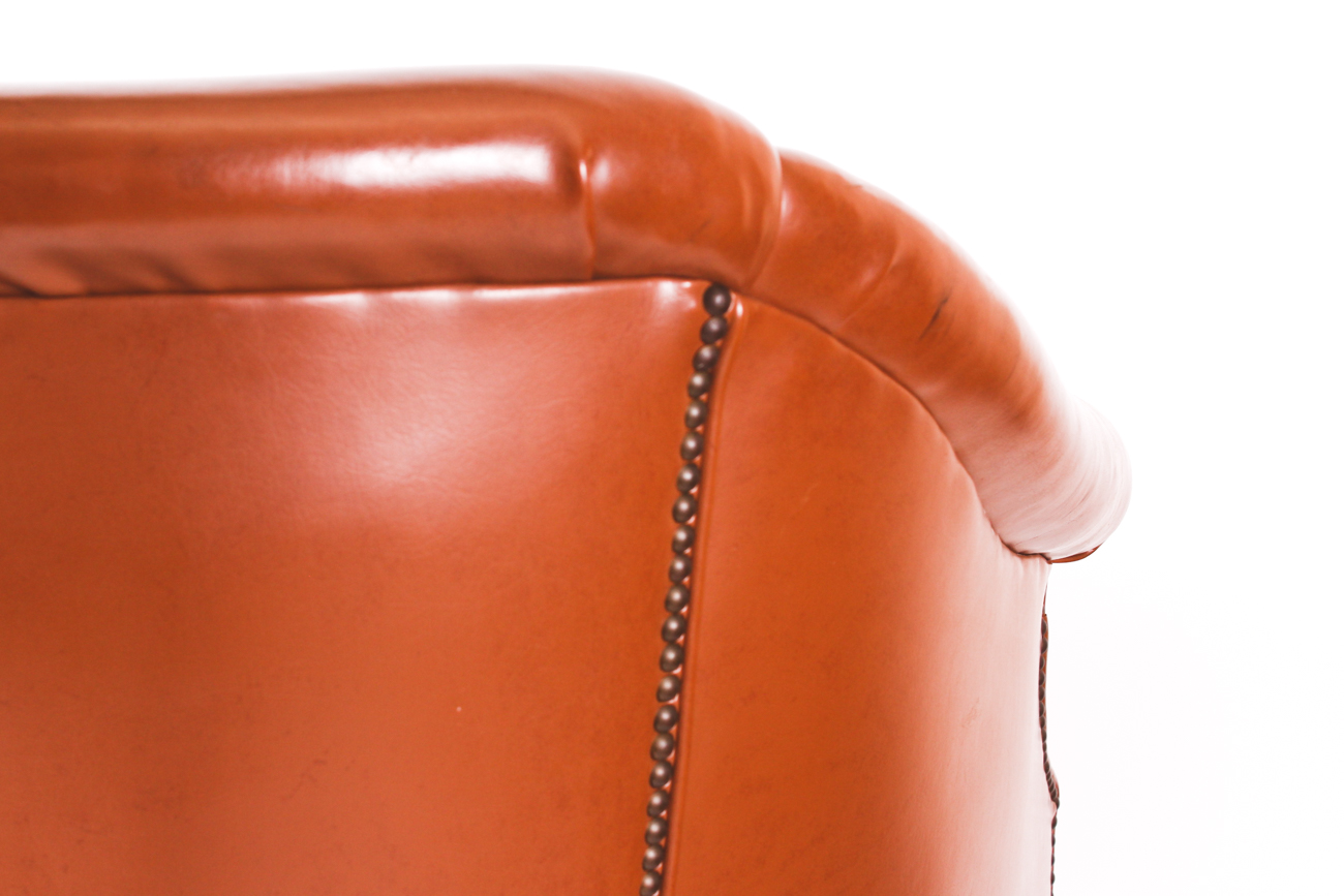 Vintage Brown Barrel Back Club Chair