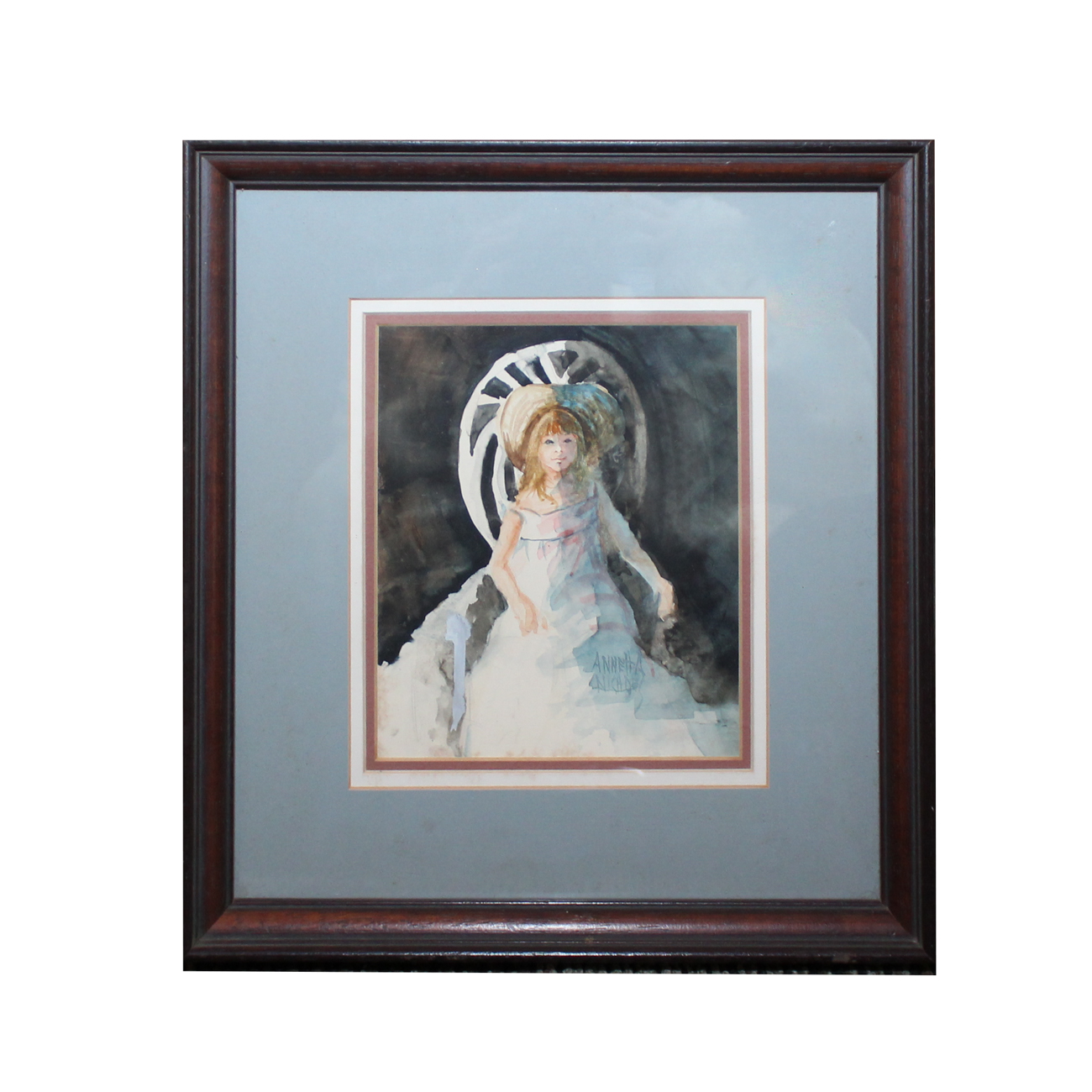 Annetta Nichols Watercolor Portrait of Girl