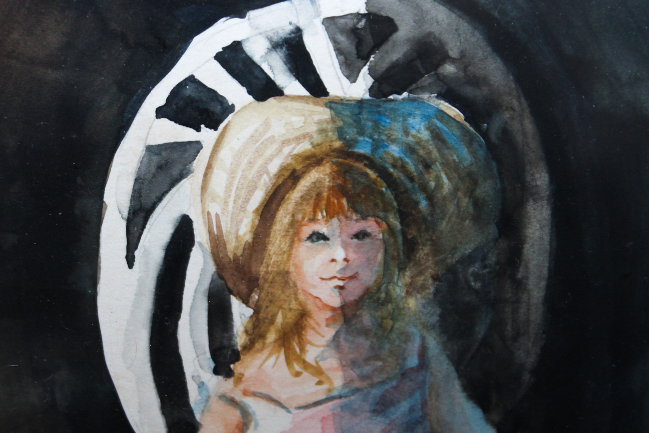 Annetta Nichols Watercolor Portrait of Girl