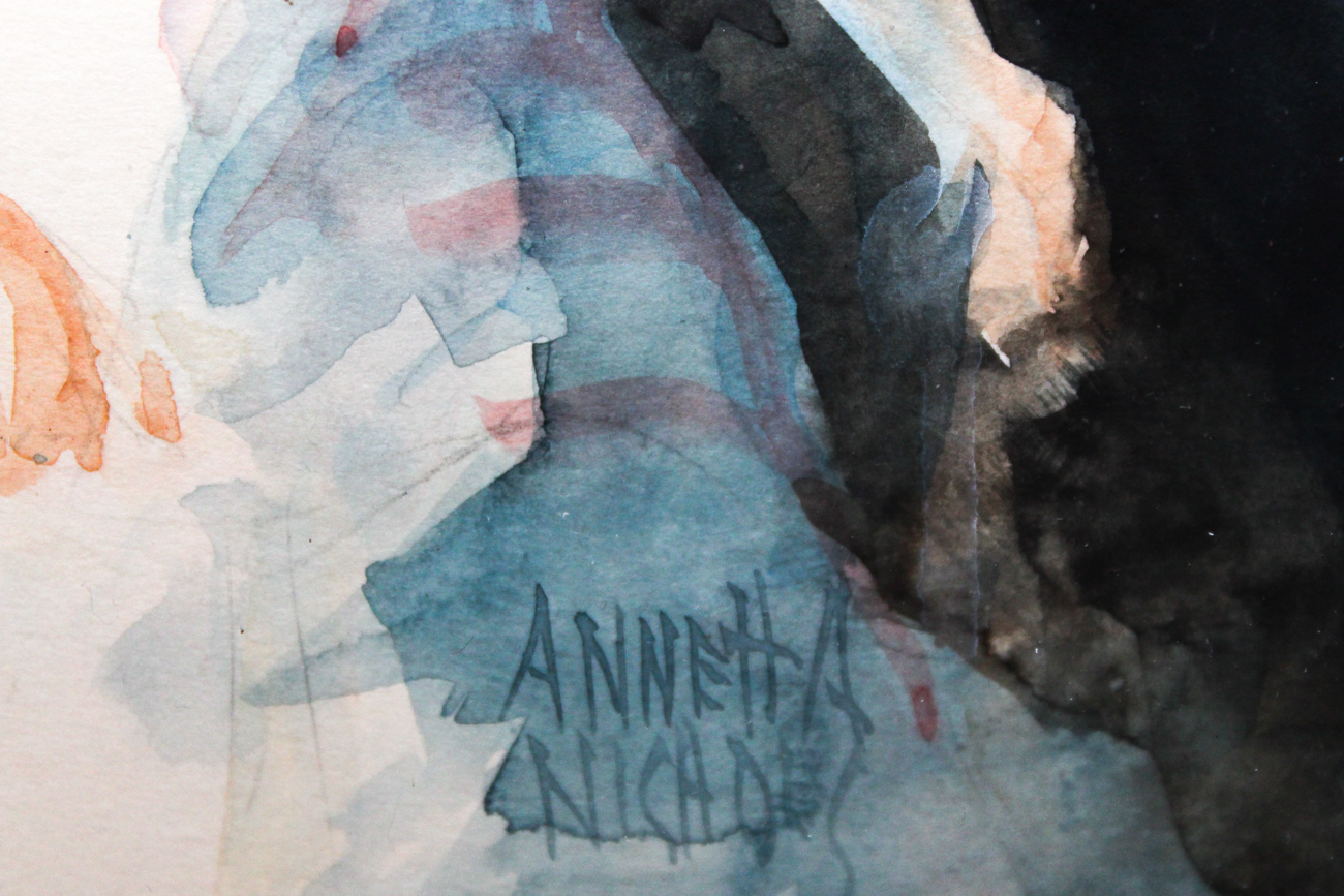 Annetta Nichols Watercolor Portrait of Girl