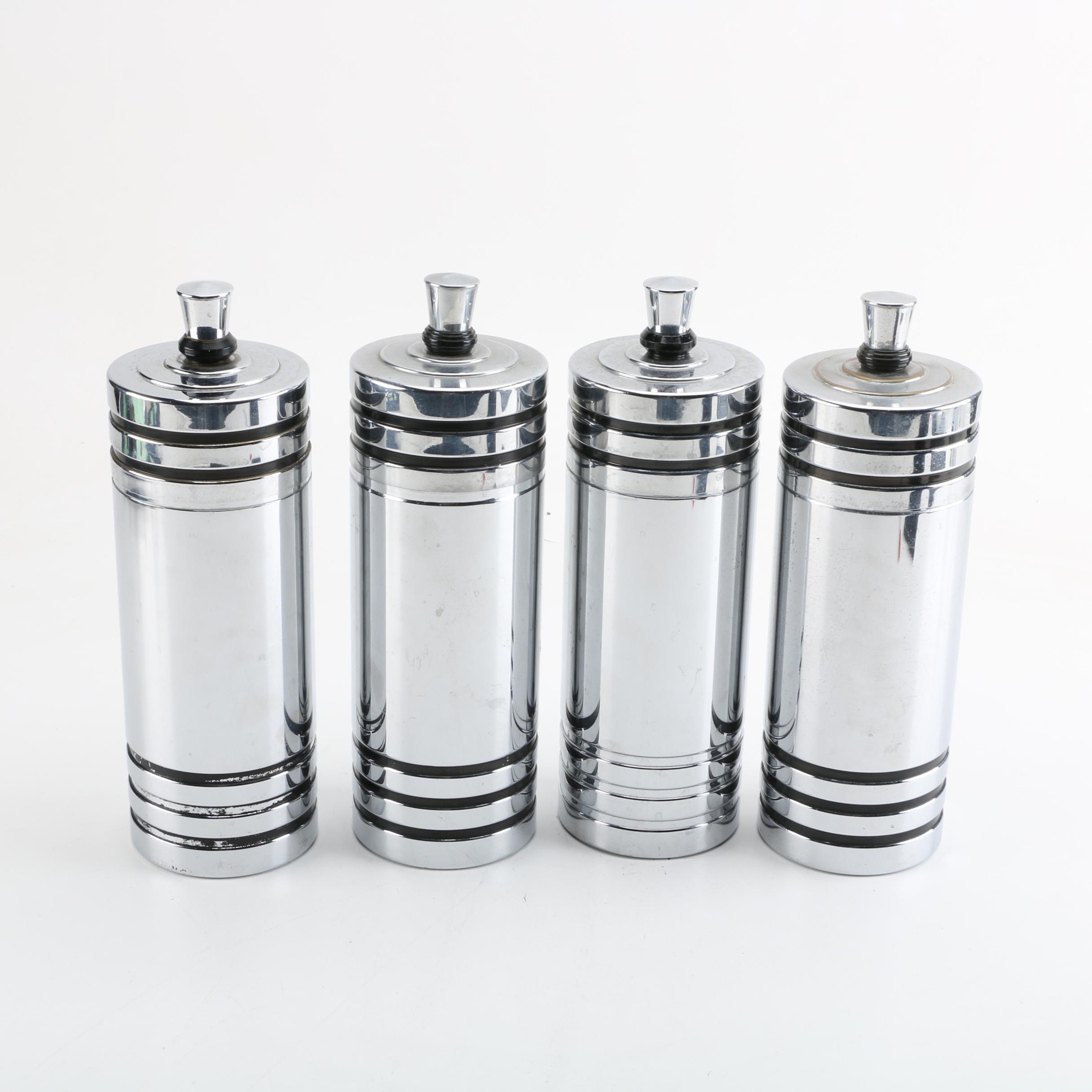 Group of Art Deco Chromed Metal Cocktail Shakers by Chase