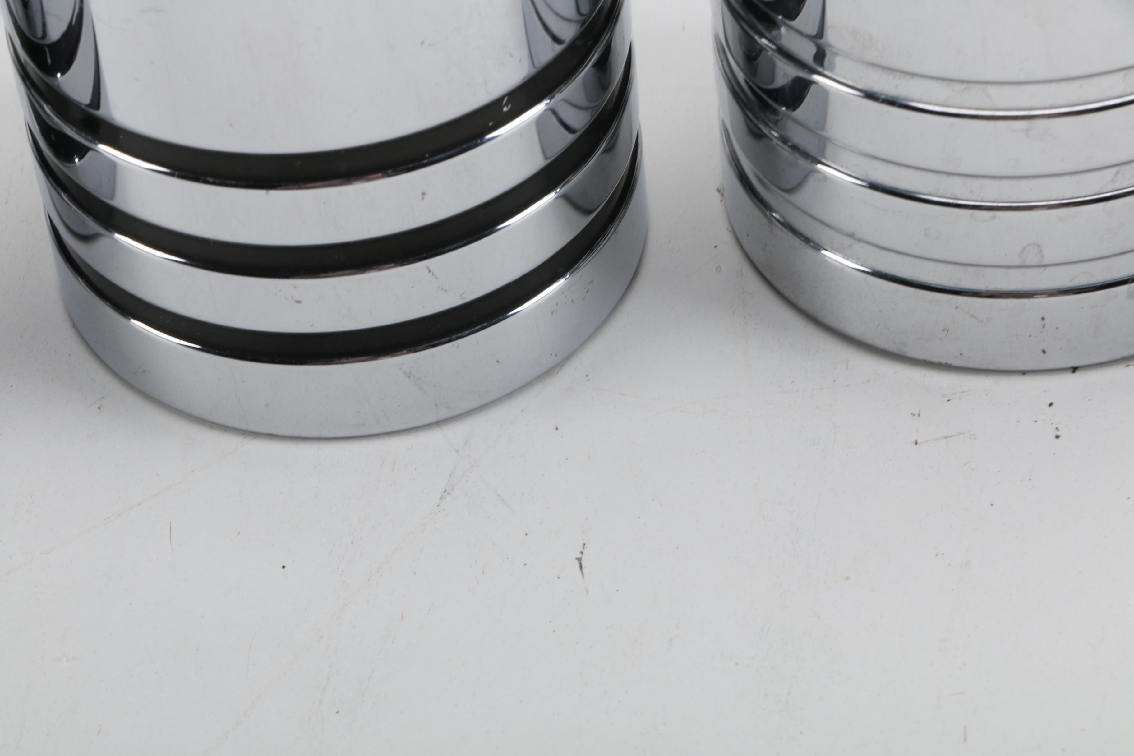 Group of Art Deco Chromed Metal Cocktail Shakers by Chase