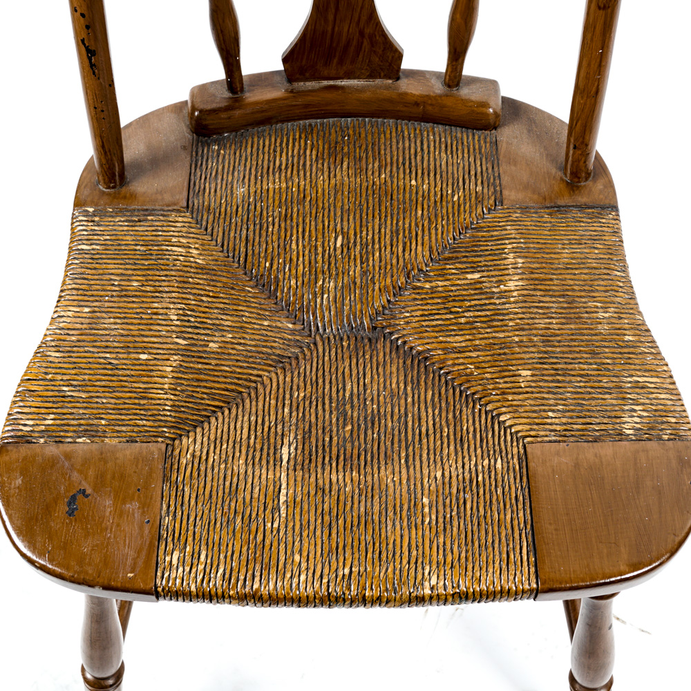 Vintage Rush Seat Side Chair