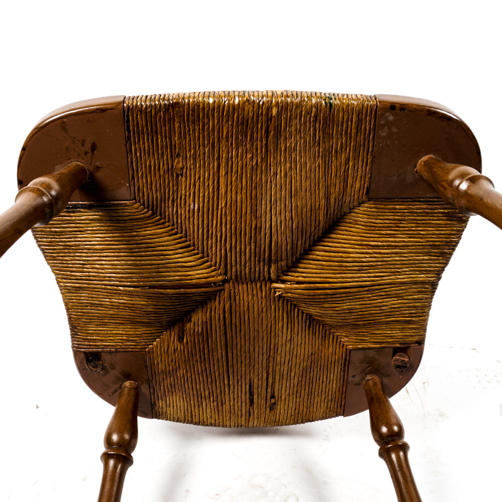 Vintage Rush Seat Side Chair