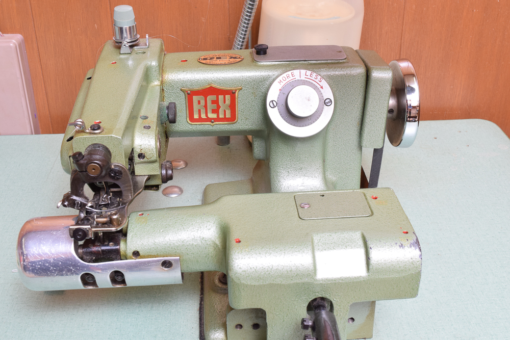 Rex Blindstitch Industrial Pant Hemming Machine, Table and Lamp