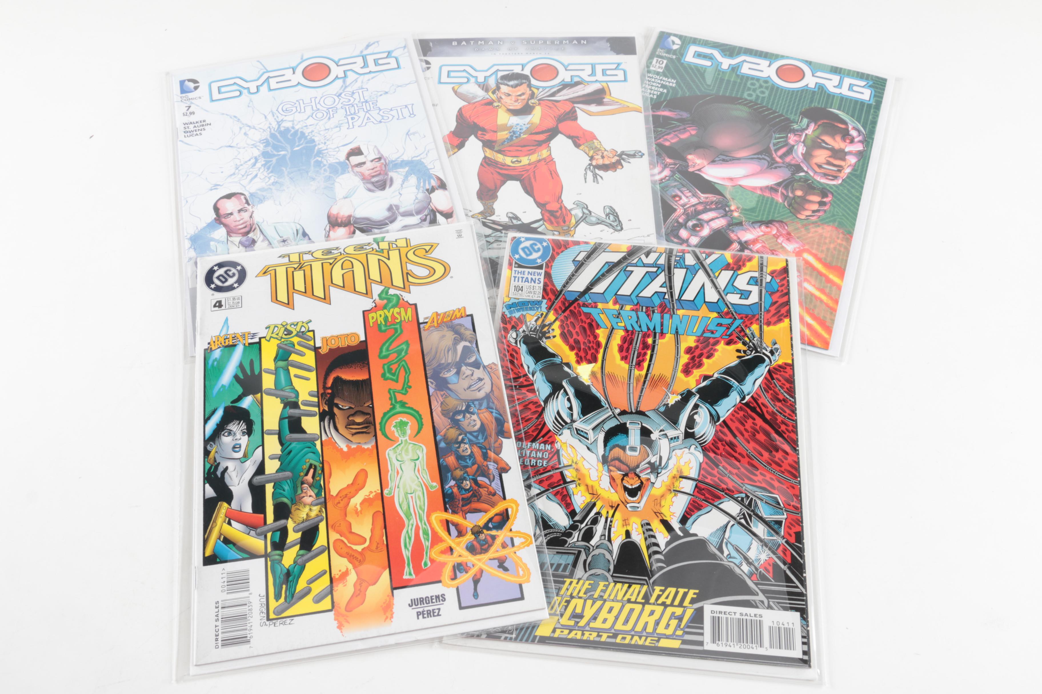 DC Comic Books Featuring "New Teen Titans" and "Cyborg"