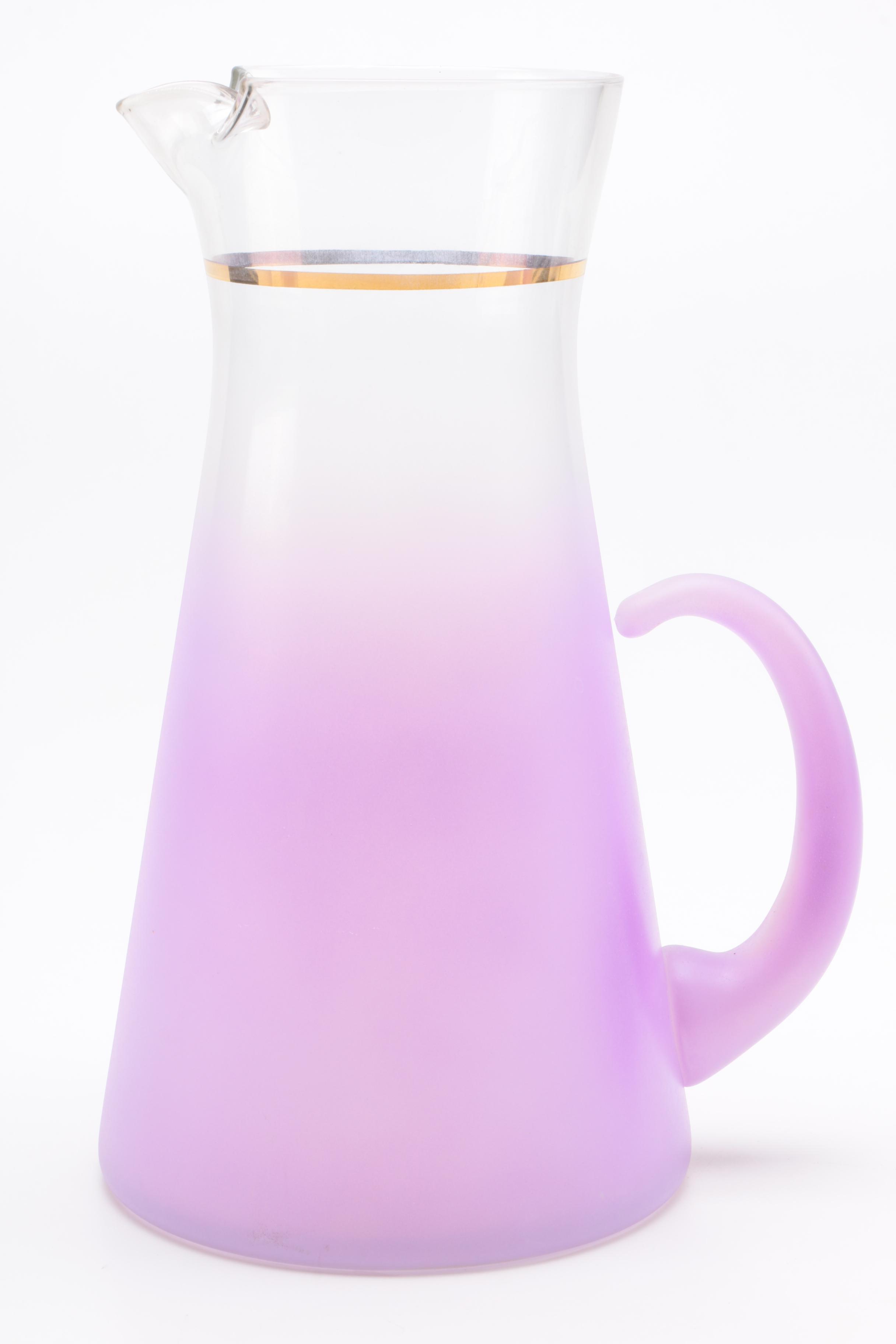 Vintage Blendo Purple Pitcher and Glasses Set