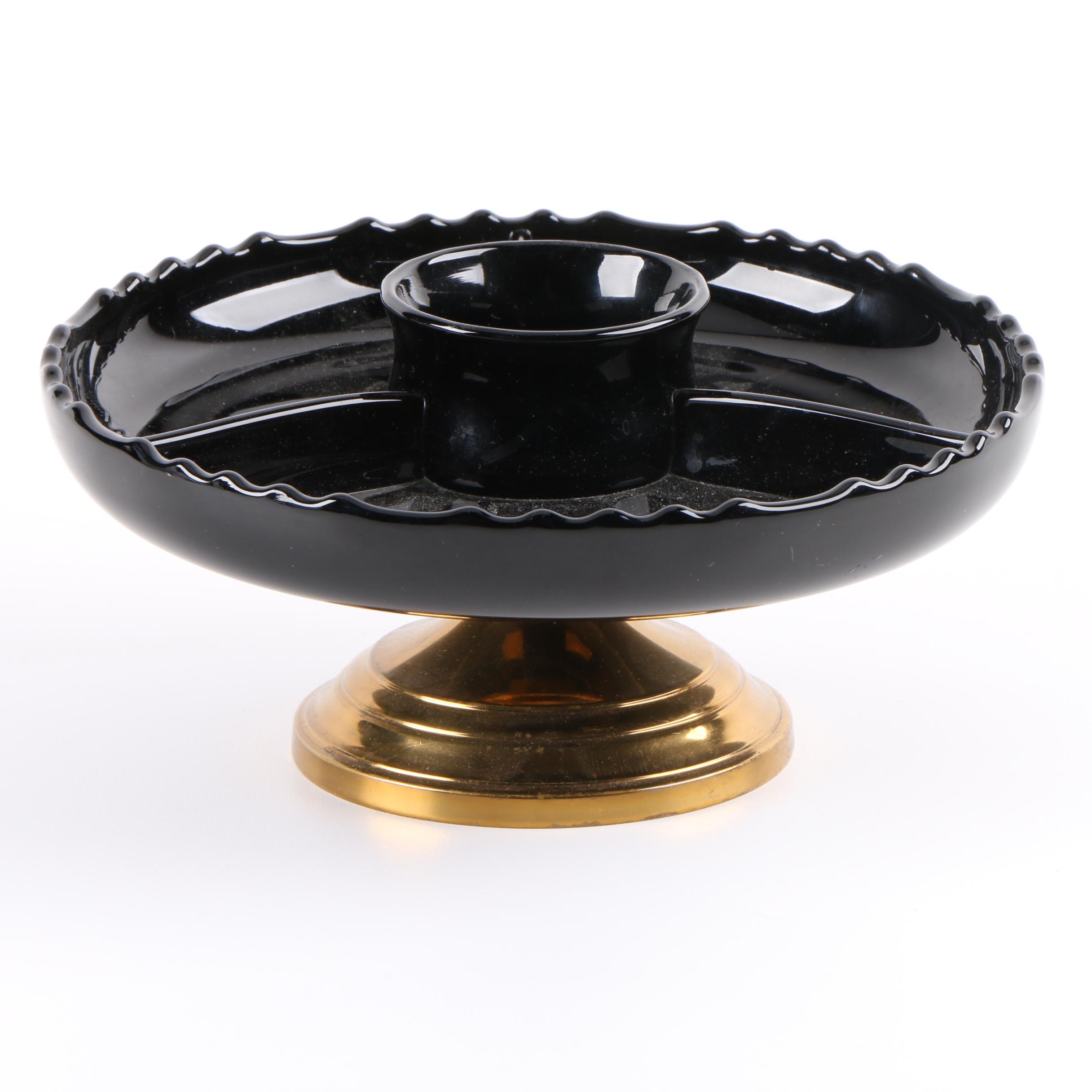 Bohemian Style Cased Glass Tumbler and Ash Receiver with Decorative Tableware