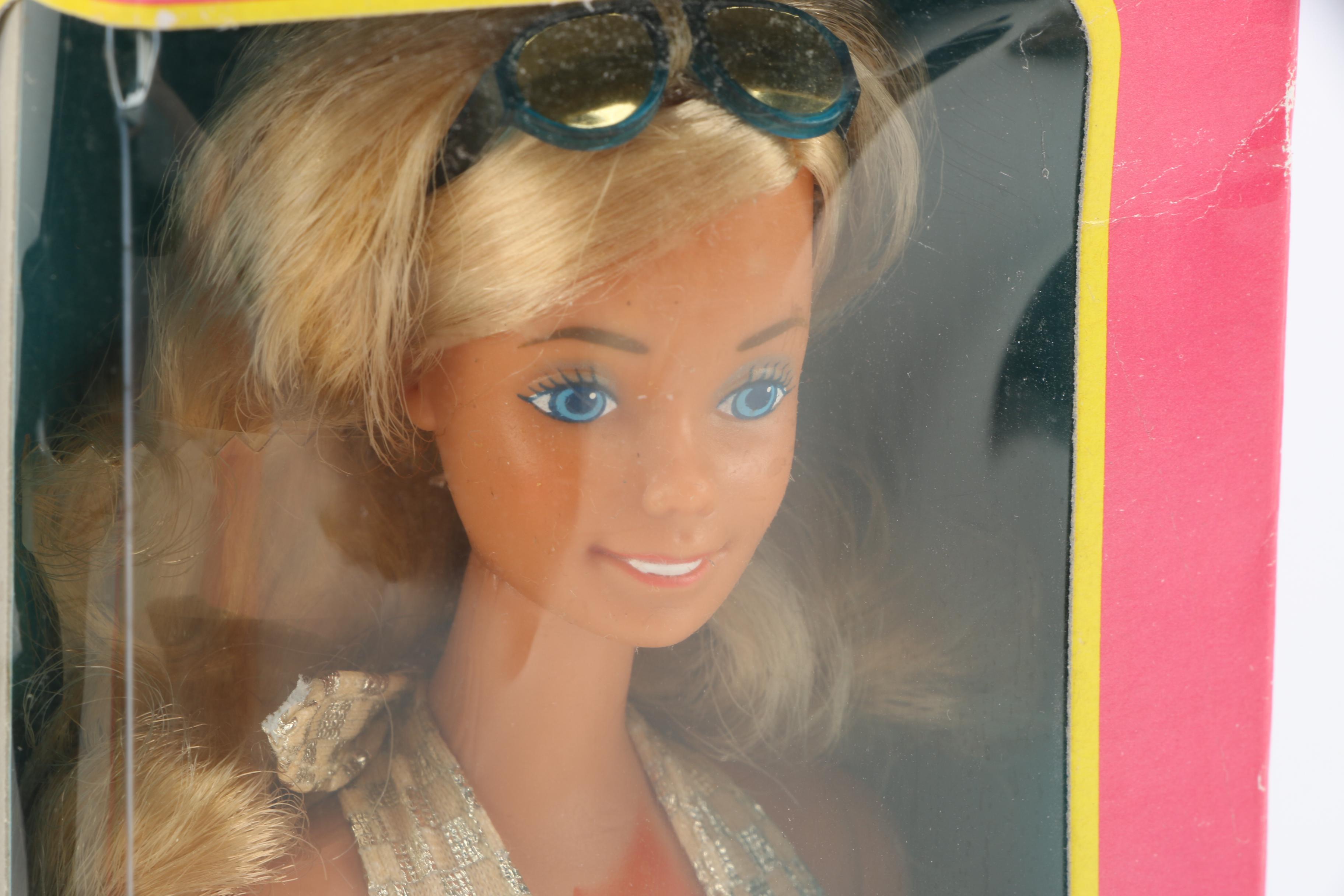 Barbie Doll Case and Barbie Dolls Including Sun Gold Malibu