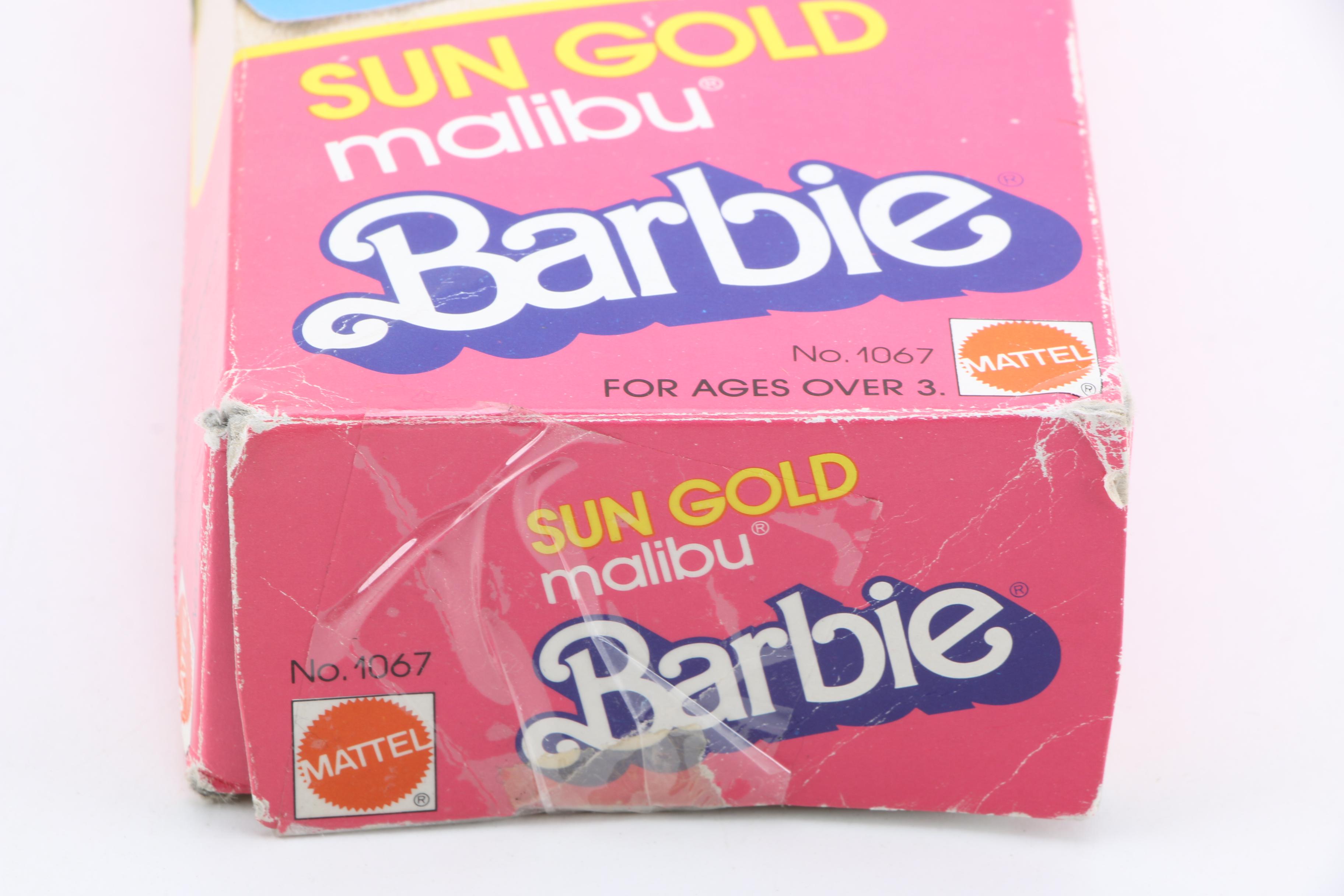 Barbie Doll Case and Barbie Dolls Including Sun Gold Malibu