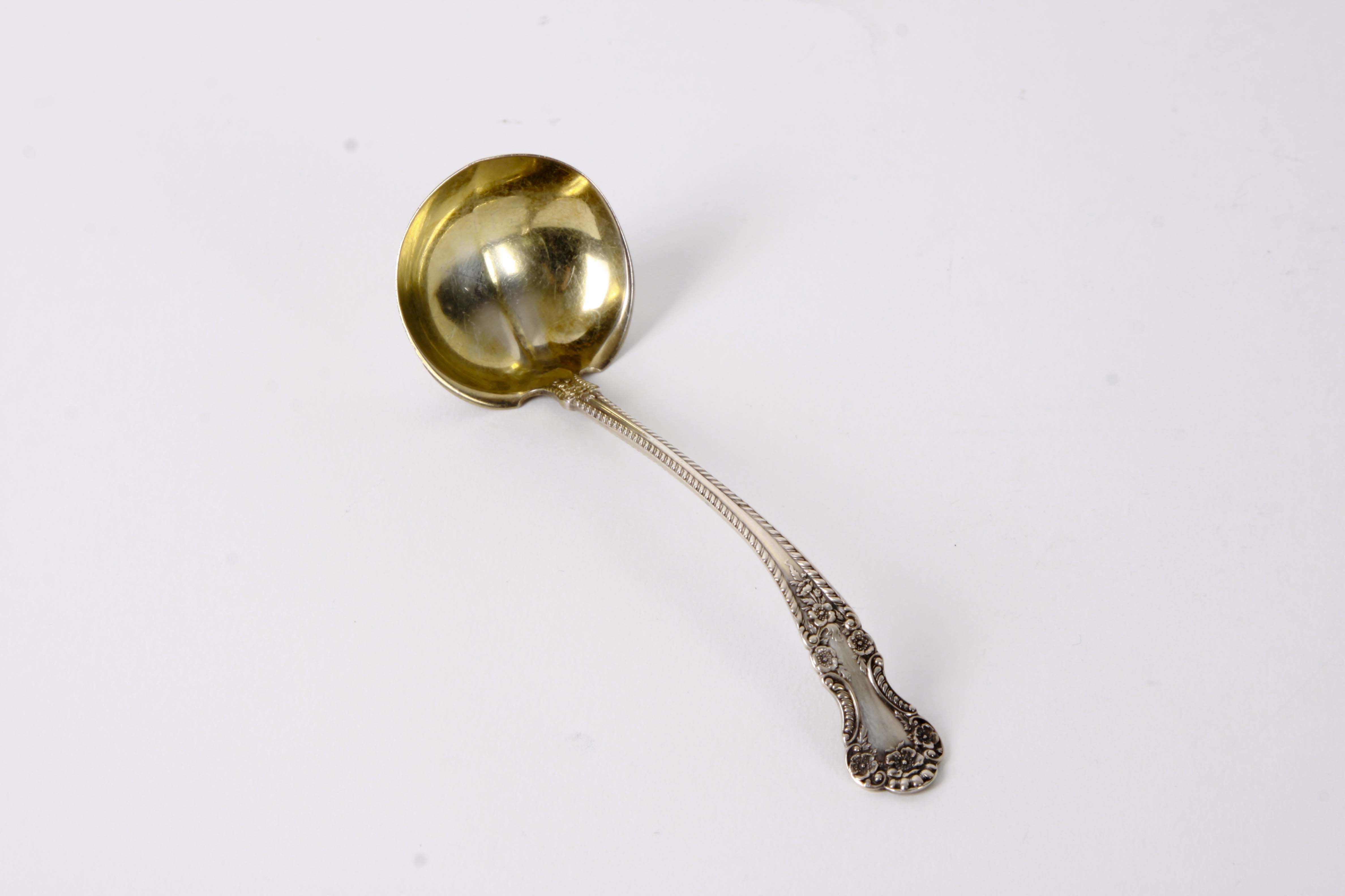 E & D Kinsey Coin Silver Ladle and Other American Sterling Silver Flatware