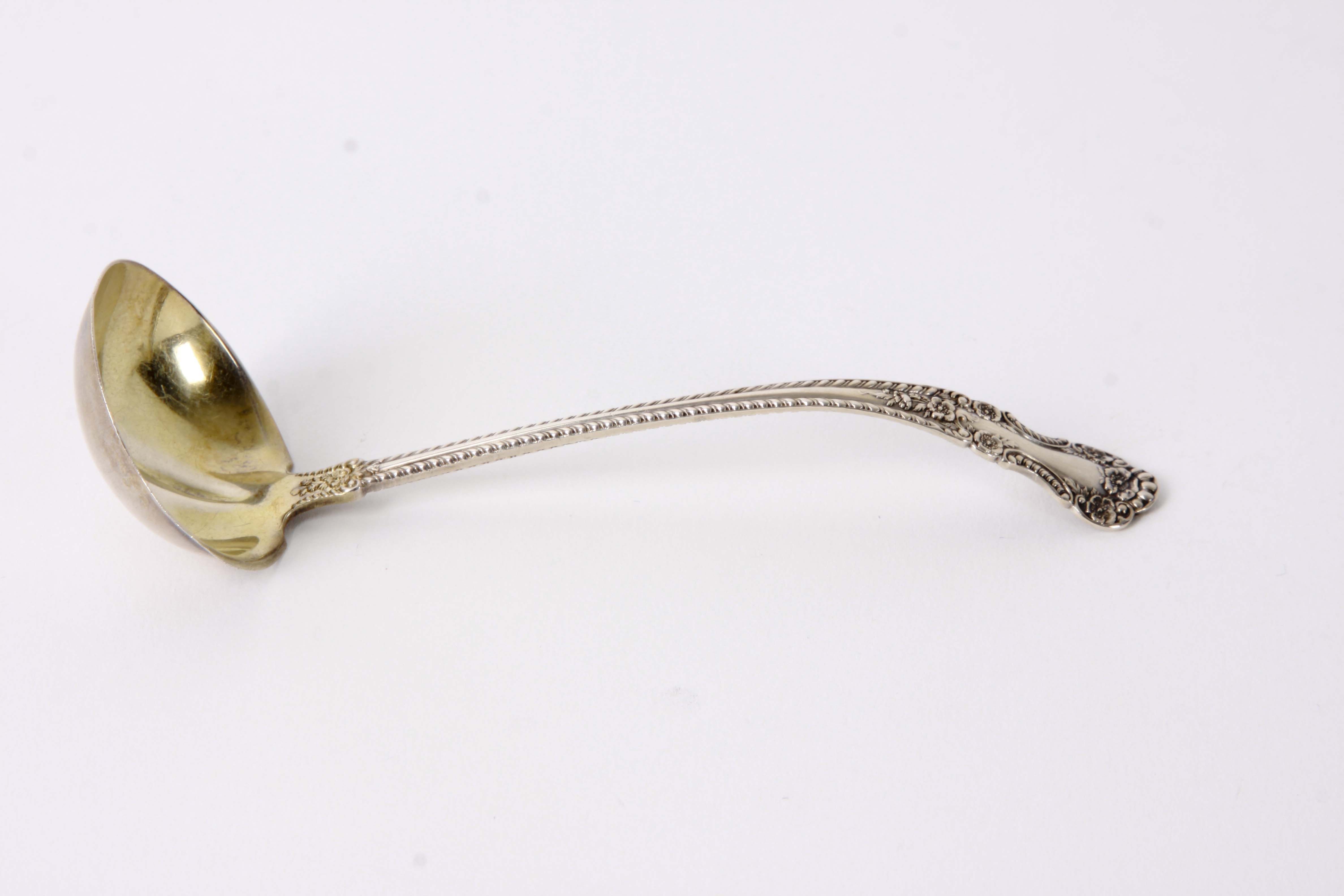 E & D Kinsey Coin Silver Ladle and Other American Sterling Silver Flatware