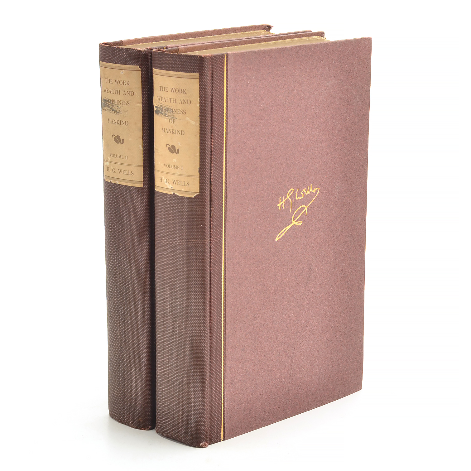 1931 Signed Limited Edition H.G. Wells "The Work, Wealth & Happiness of Mankind"