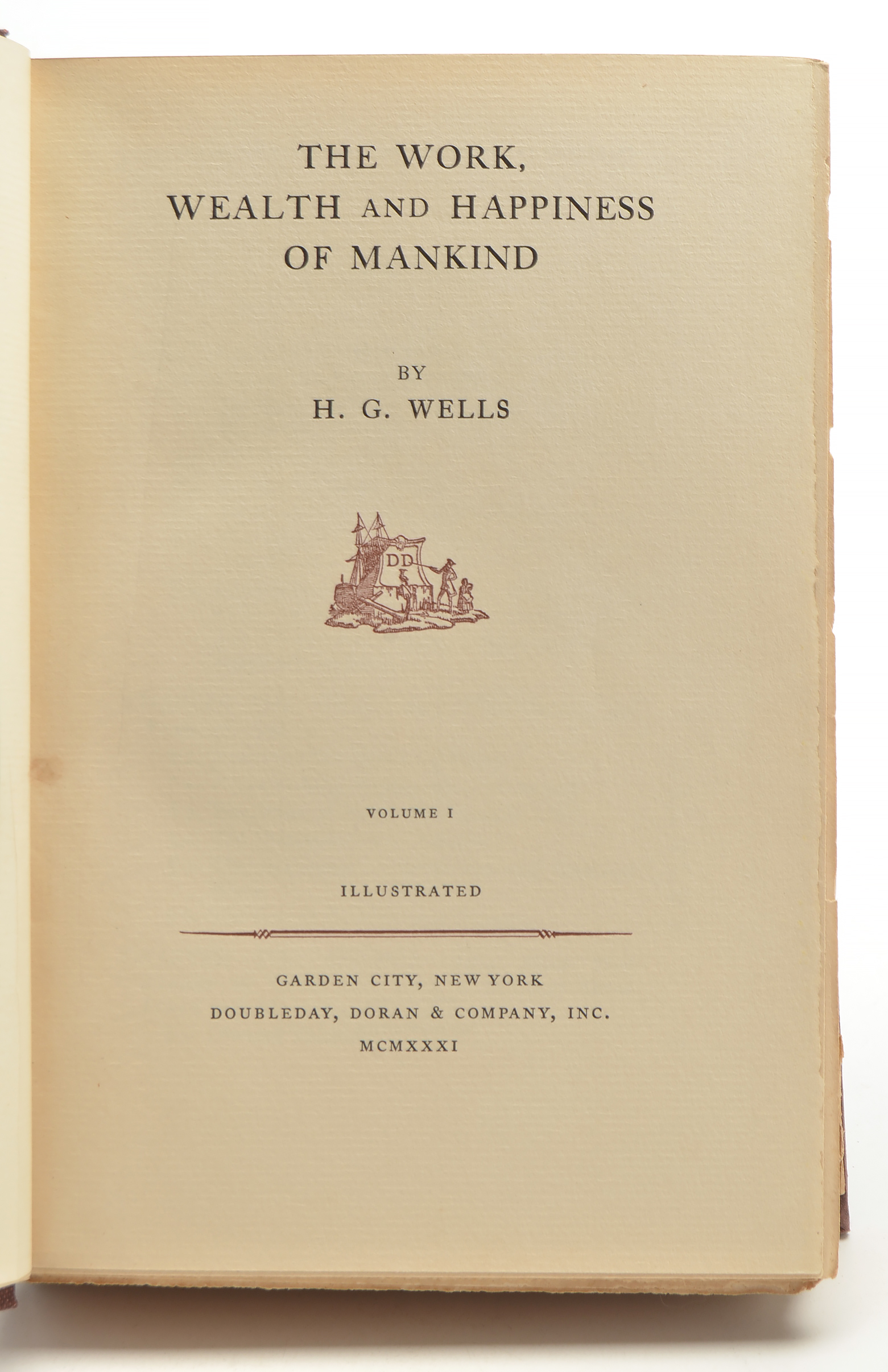1931 Signed Limited Edition H.G. Wells "The Work, Wealth & Happiness of Mankind"