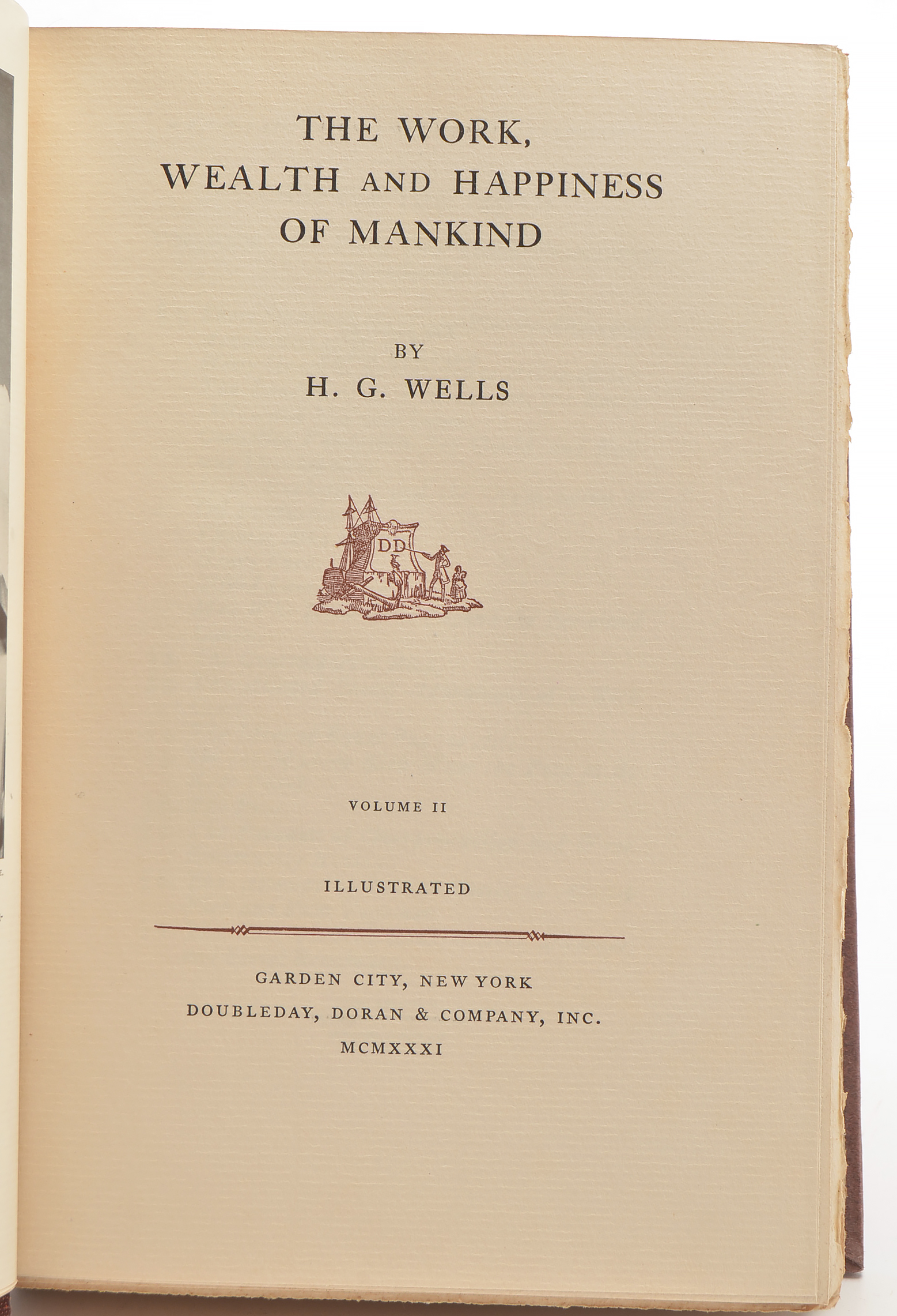 1931 Signed Limited Edition H.G. Wells "The Work, Wealth & Happiness of Mankind"