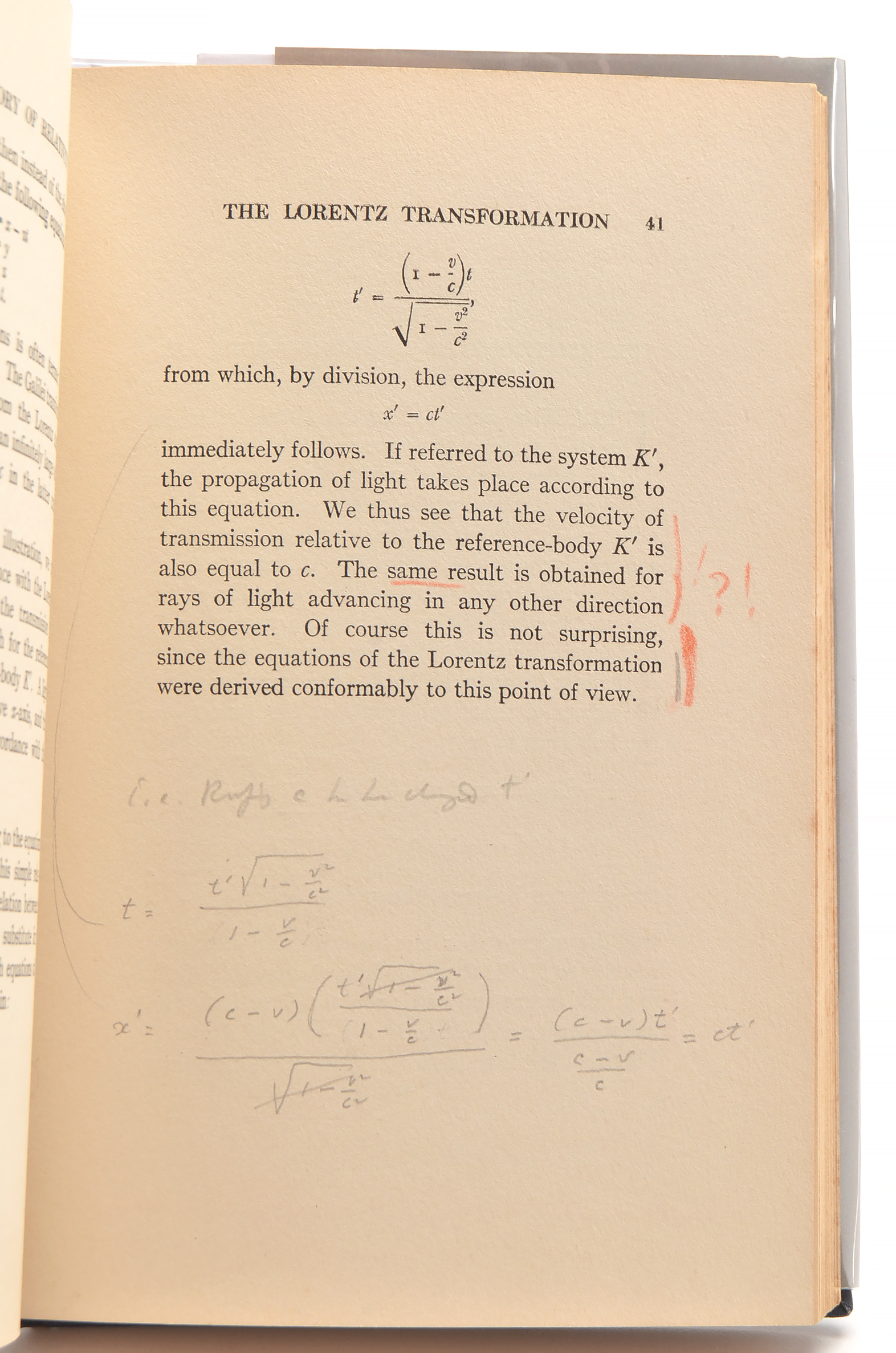 1920 First American Edition "Relativity" by Albert Einstein