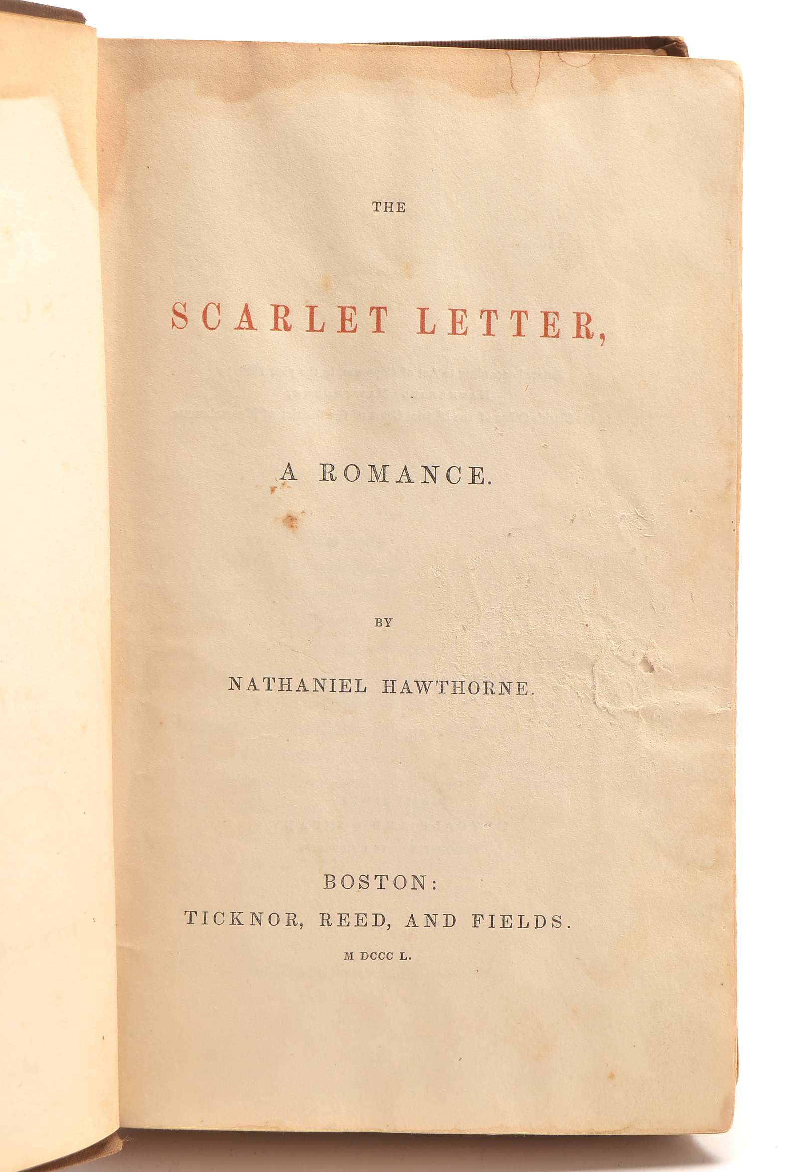 1850 First Edition "The Scarlet Letter" by Nathaniel Hawthorne