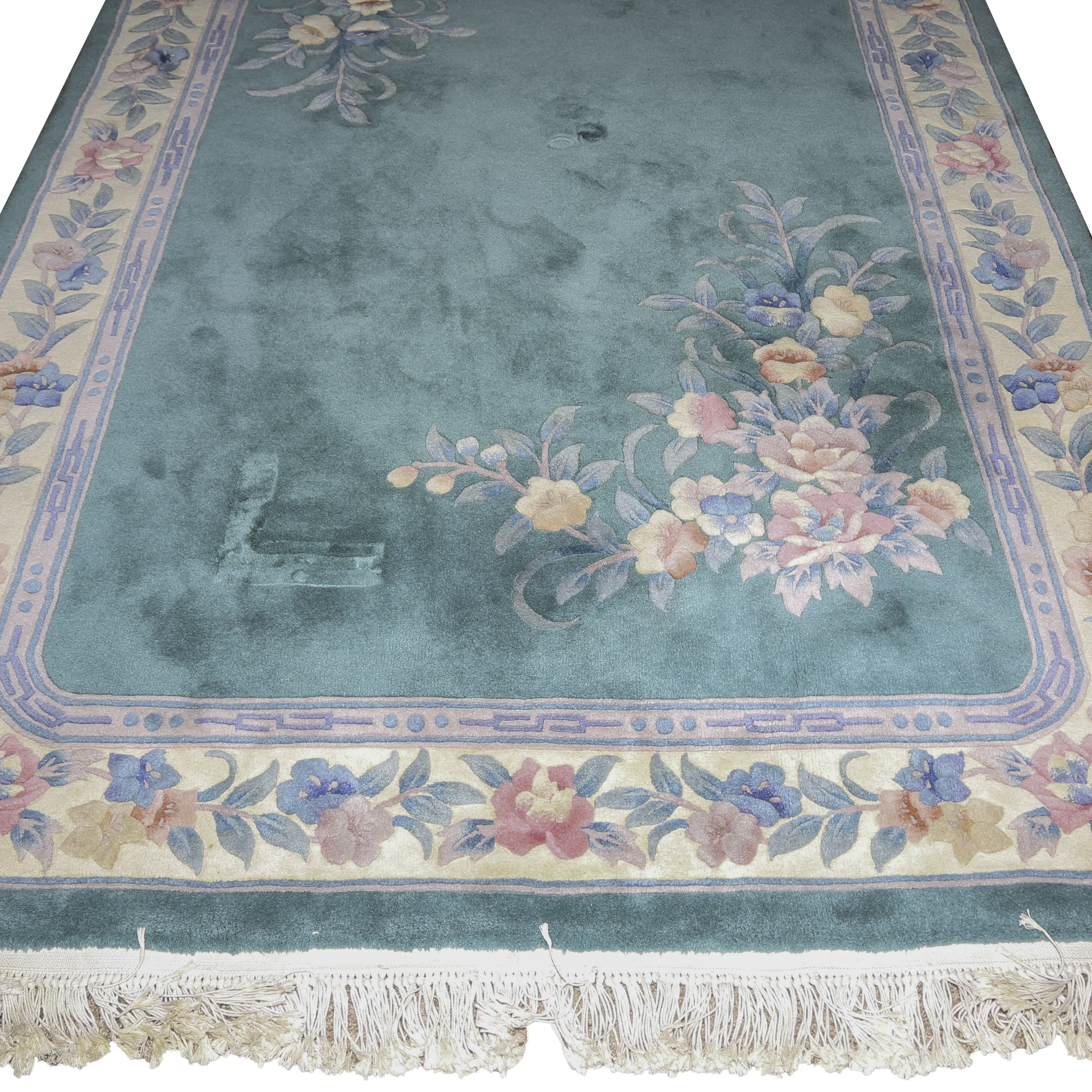 Carved Contemporary Chinese Wool Area Rug