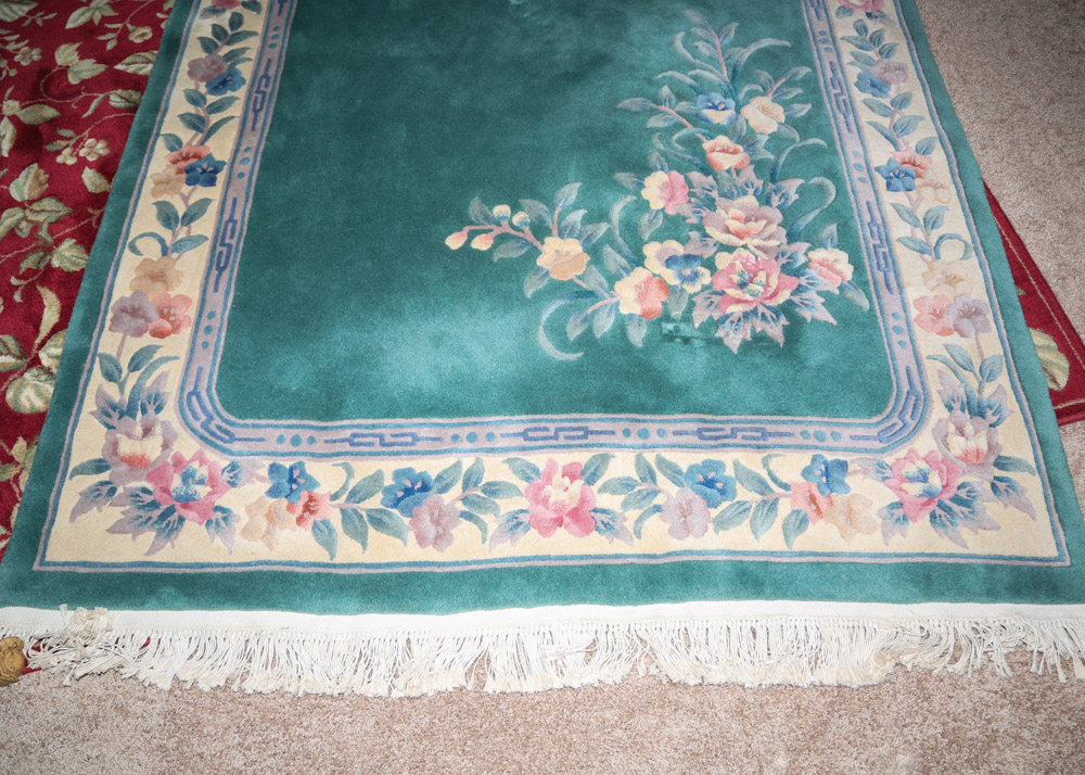 Carved Contemporary Chinese Wool Area Rug