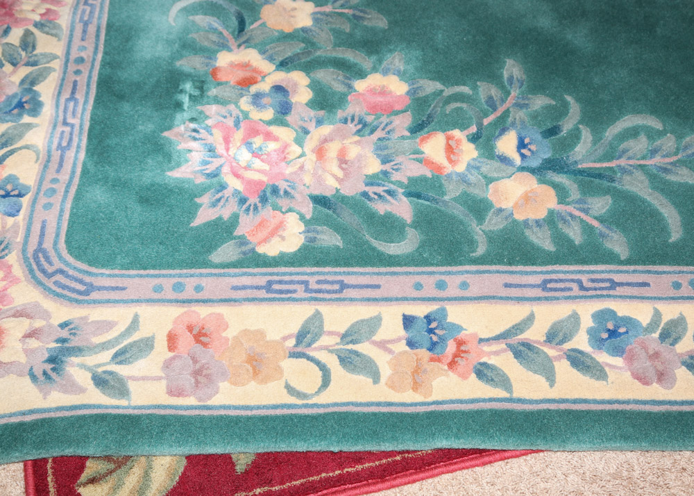 Carved Contemporary Chinese Wool Area Rug