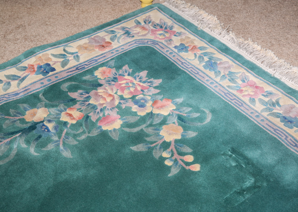 Carved Contemporary Chinese Wool Area Rug