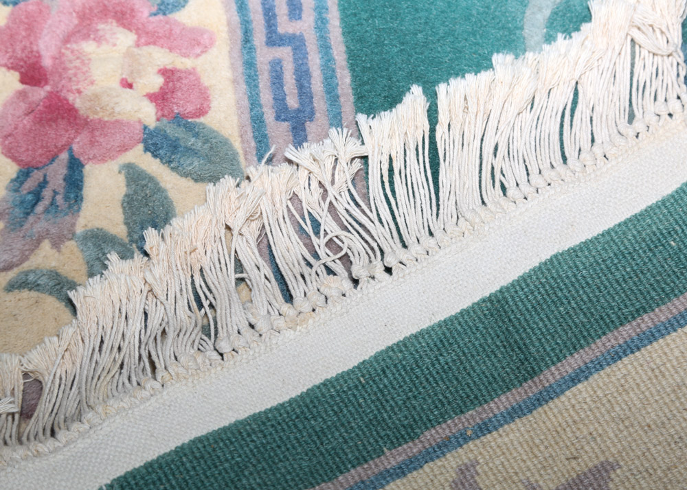 Carved Contemporary Chinese Wool Area Rug