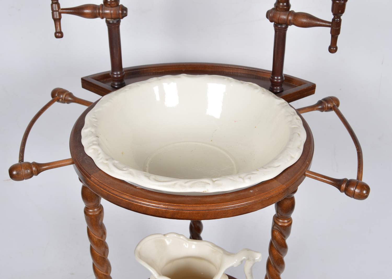 Victorian Style Wash Stand with Mirror, Basin and Pitcher
