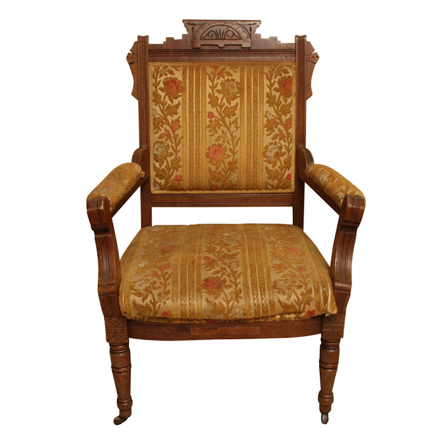 Antique Eastlake Upholstered Armchair