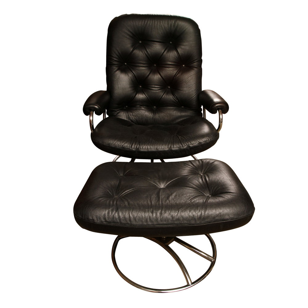 Ekornes Style Chair and Ottoman