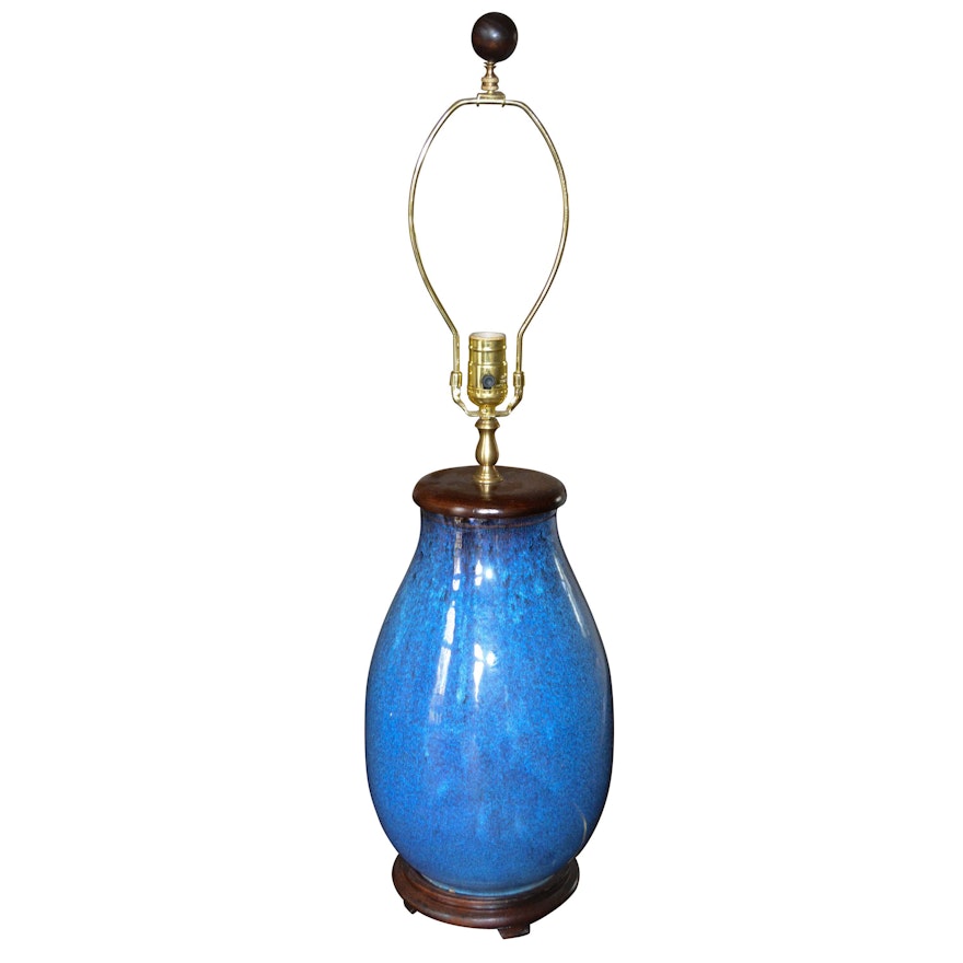 Blue Ceramic Urn Table Lamp