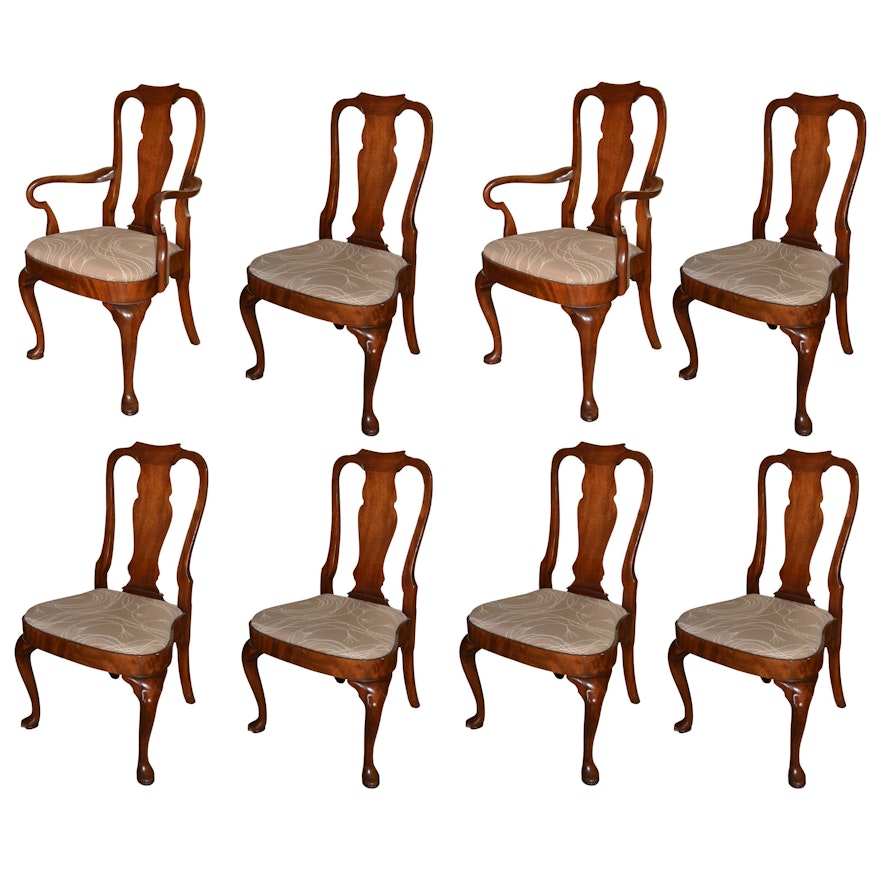 Eight Queen Anne Style Dining Chairs