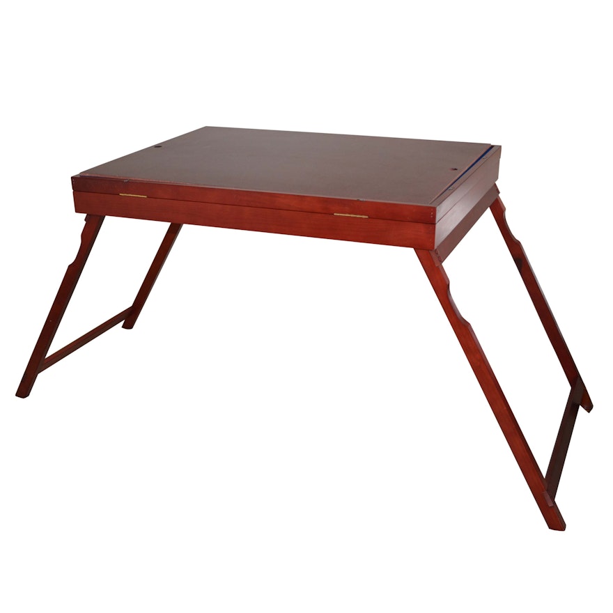 Mahogany Finish Folding Game Table