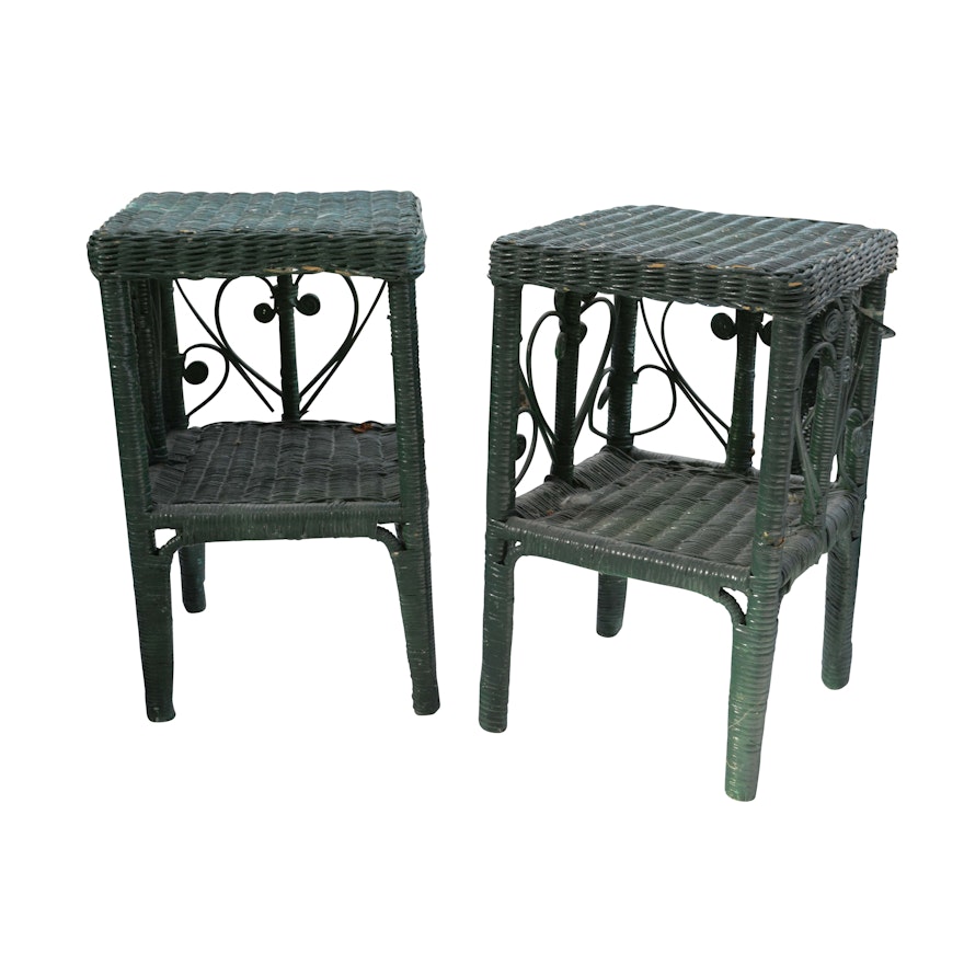 Pair of Wicker Side Tables