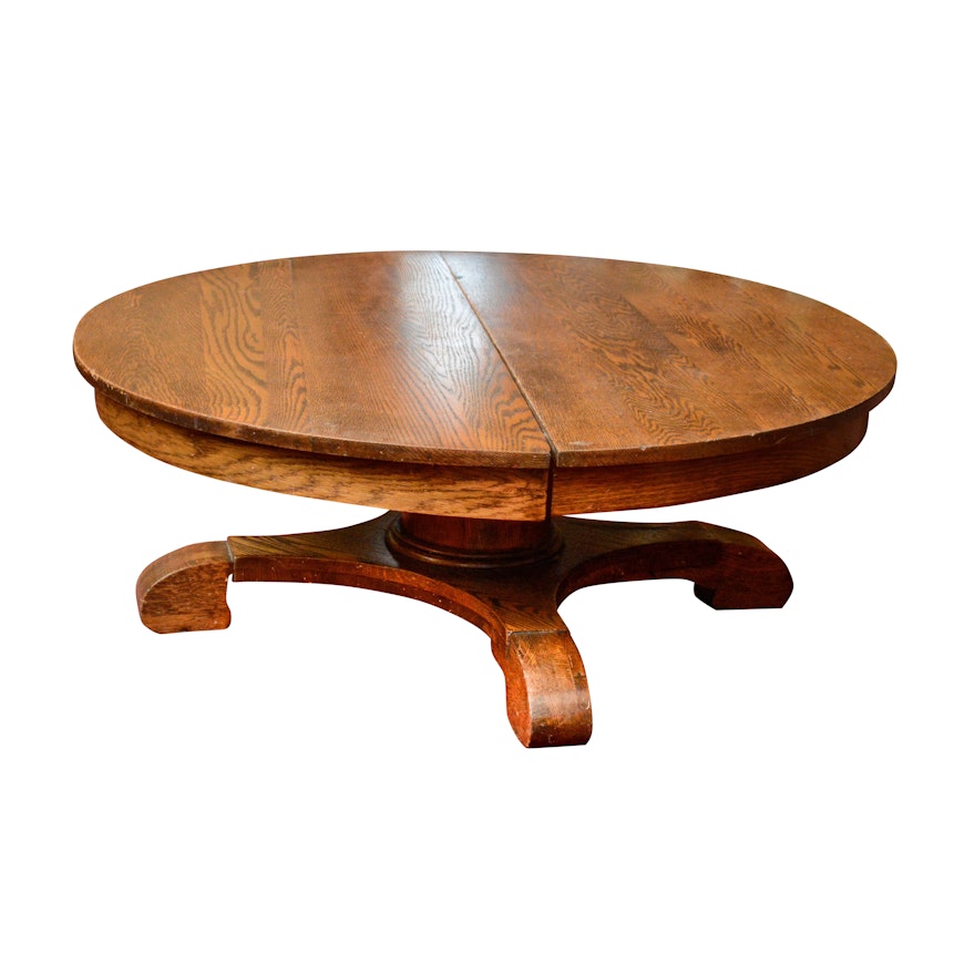 Vintage Round Oak Coffee Table