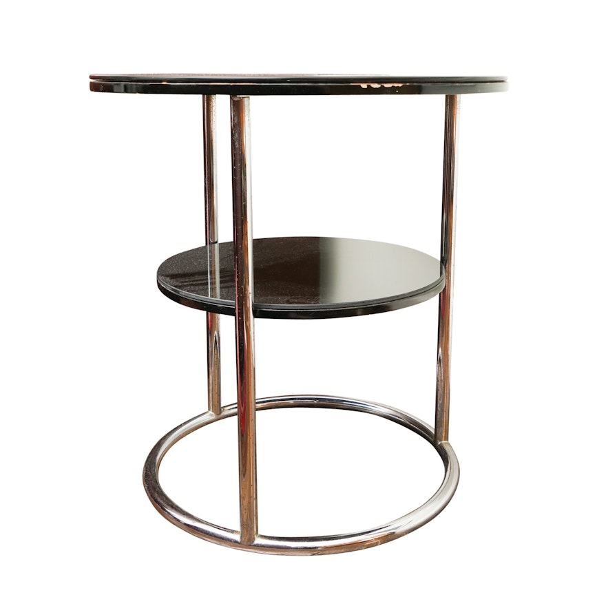 Art Deco Chromed Metal Side Table
