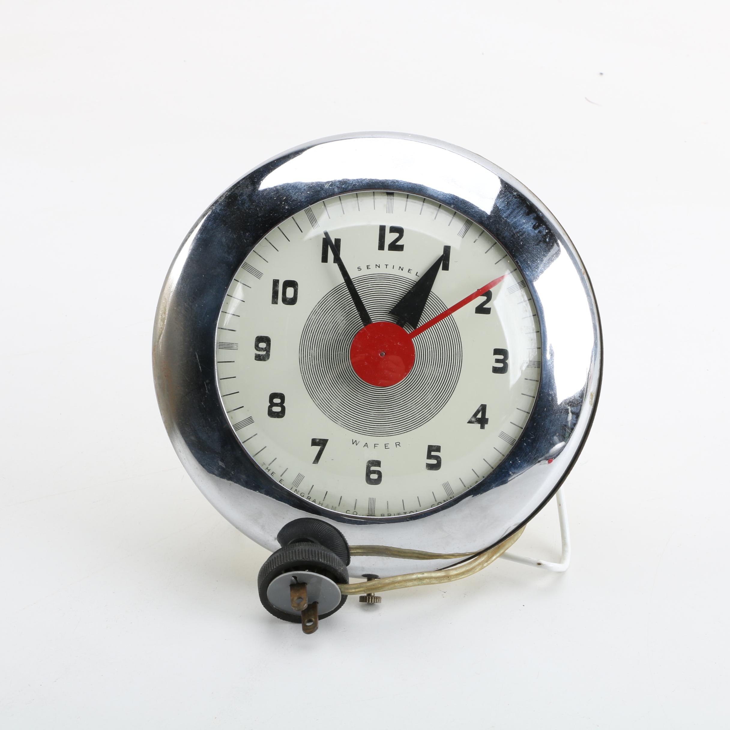 Mid Century Sentinel Wafer Wall Clock by Henry Dreyfuss For Ingraham